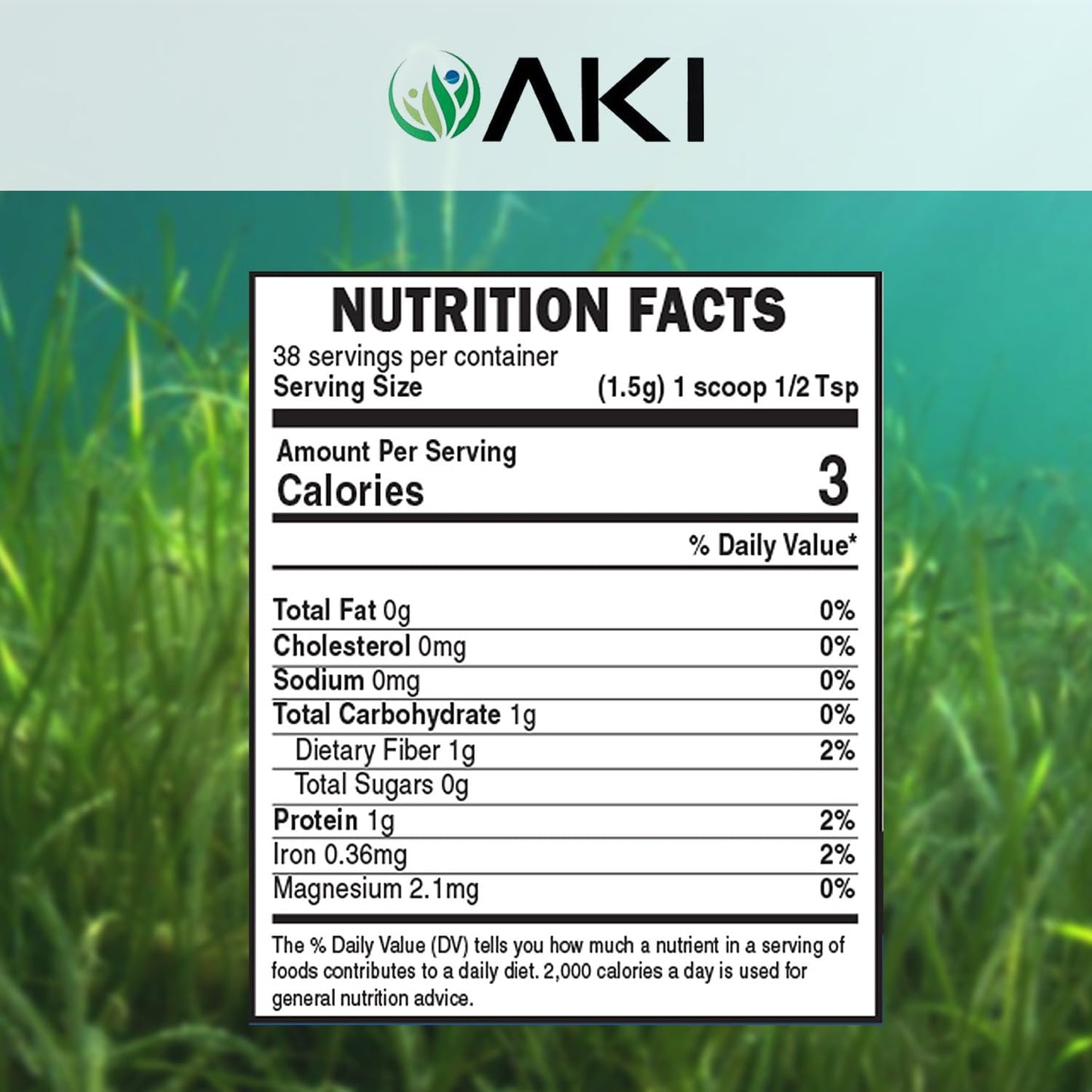 AKI ORGANIC E18 Grade Blue Spirulina Powder 2 oz