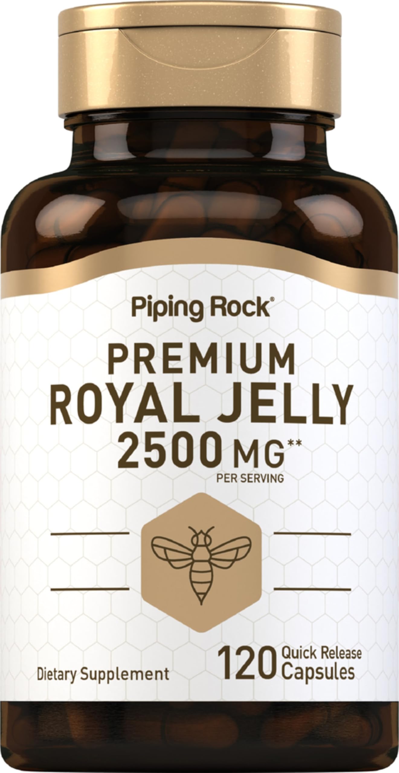 Piping Rock Royal Jelly Capsules, 120 Count, Non-GMO, Gluten Free