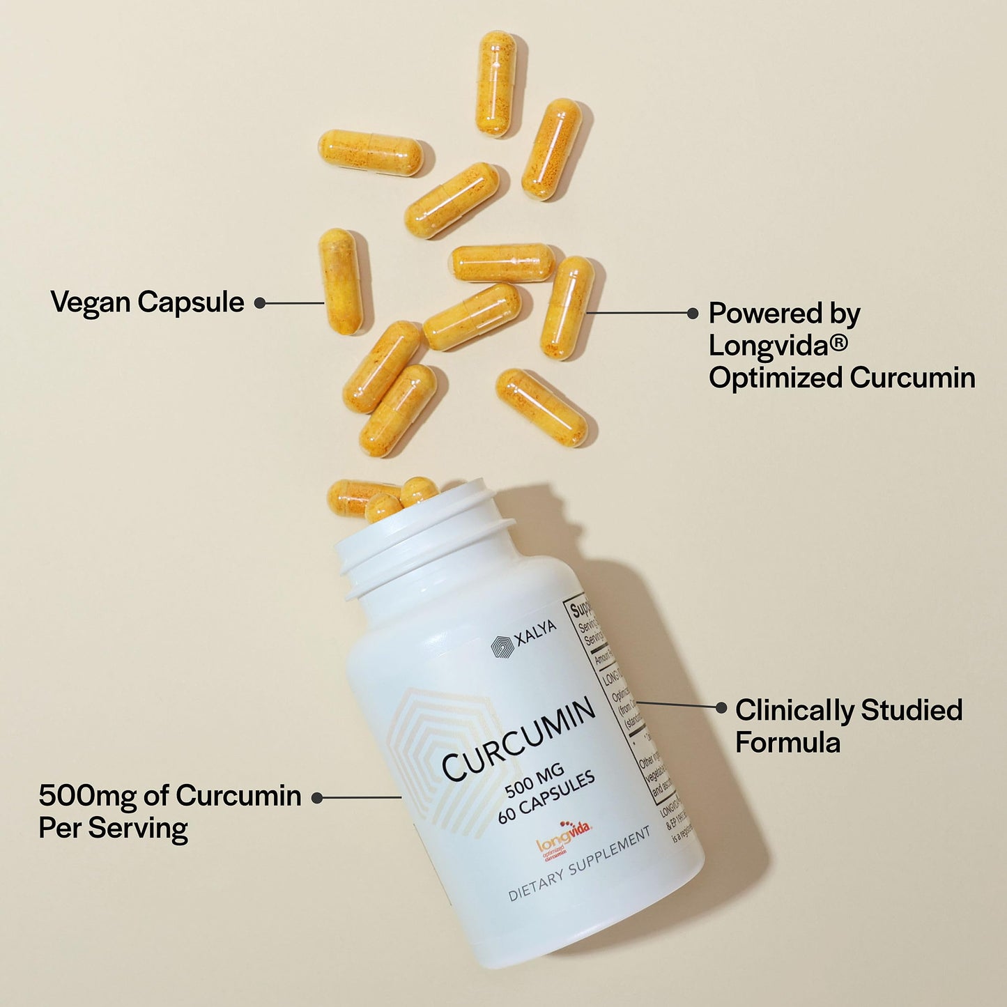 Xalya Longvida Curcumin 500 mg Capsule 60 Count