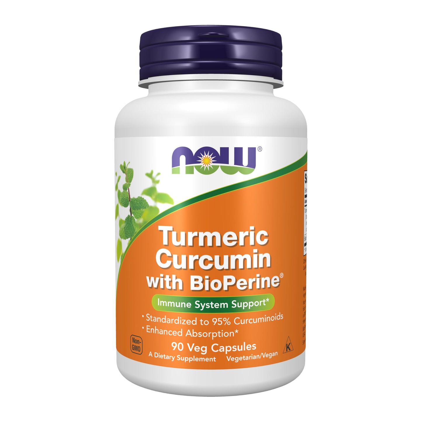 NOW Foods Turmeric Curcumin with BioPerine Immune System Support, Standardized to 95% Curcuminoids, Enhanced Absorption, 90 Veg Capsules
