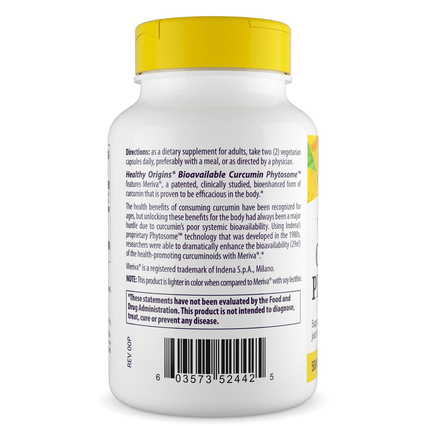 Healthy Origins Curcumin Phytosome 500 mg Capsules, 60 Count