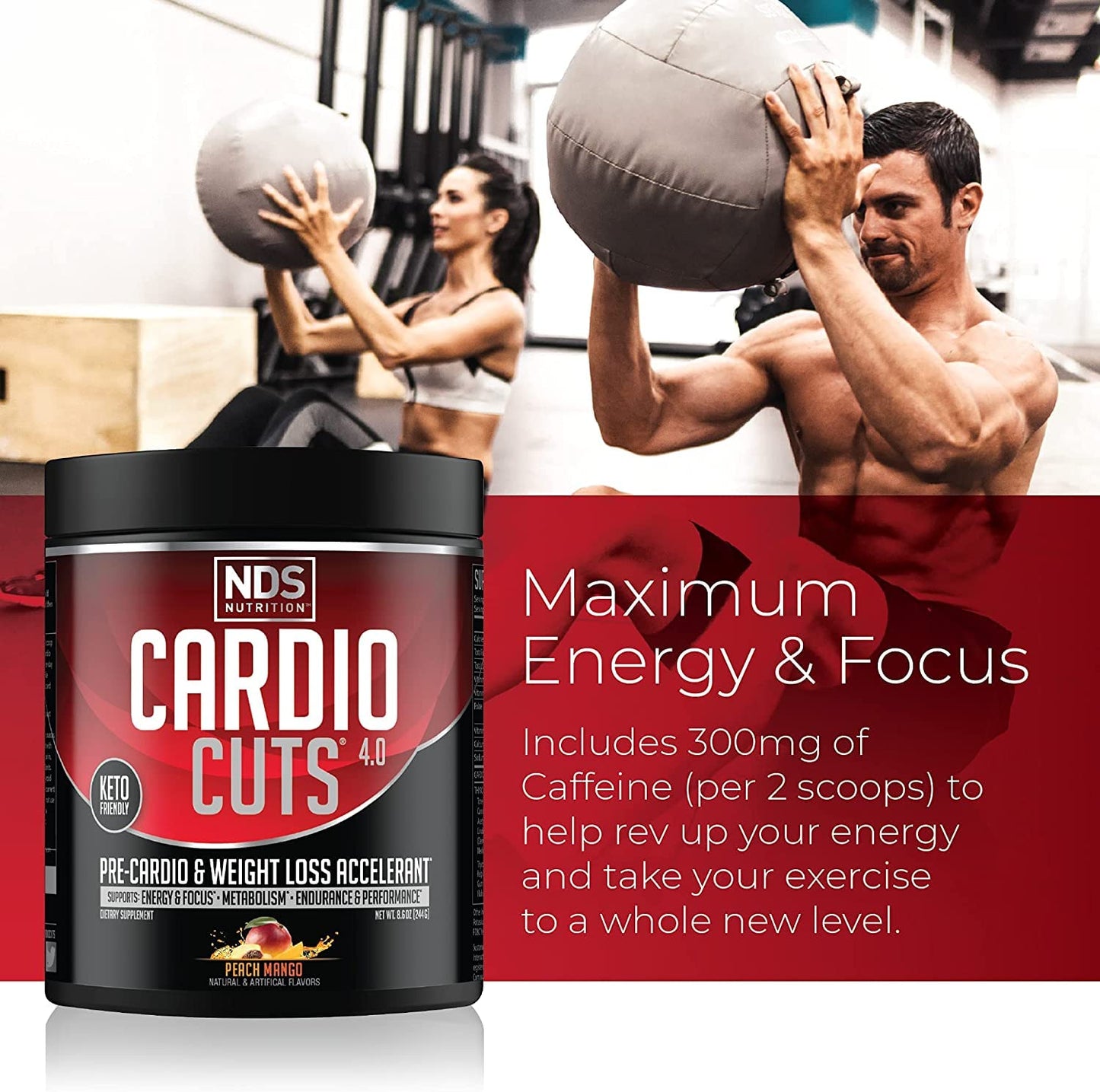 NDS Nutrition Cardio Cuts 4.0 Peach Mango Powder 8.6 Ounce