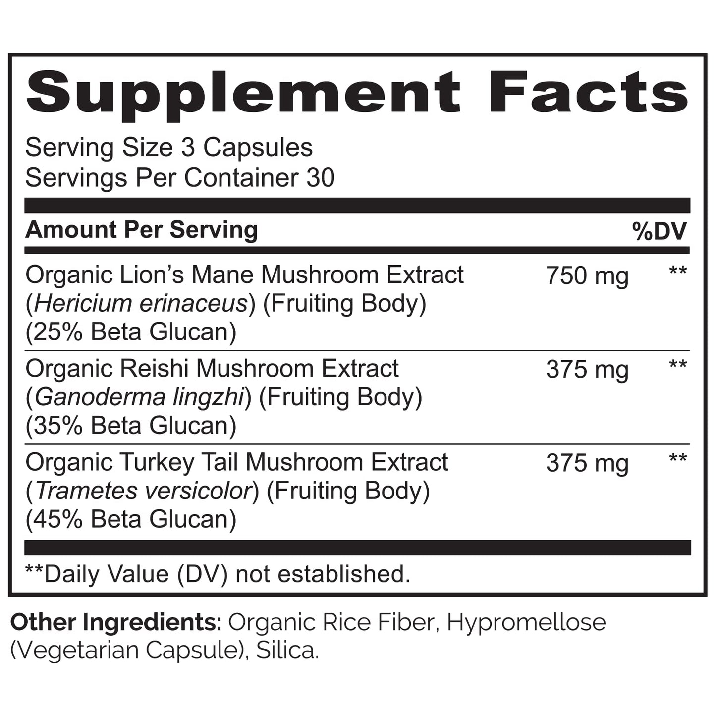 NATURELO Mushroom Supplement – Brain & Immune Health Blend with Lion’s Mane, Reishi, Turkey Tail, 180 Capsules