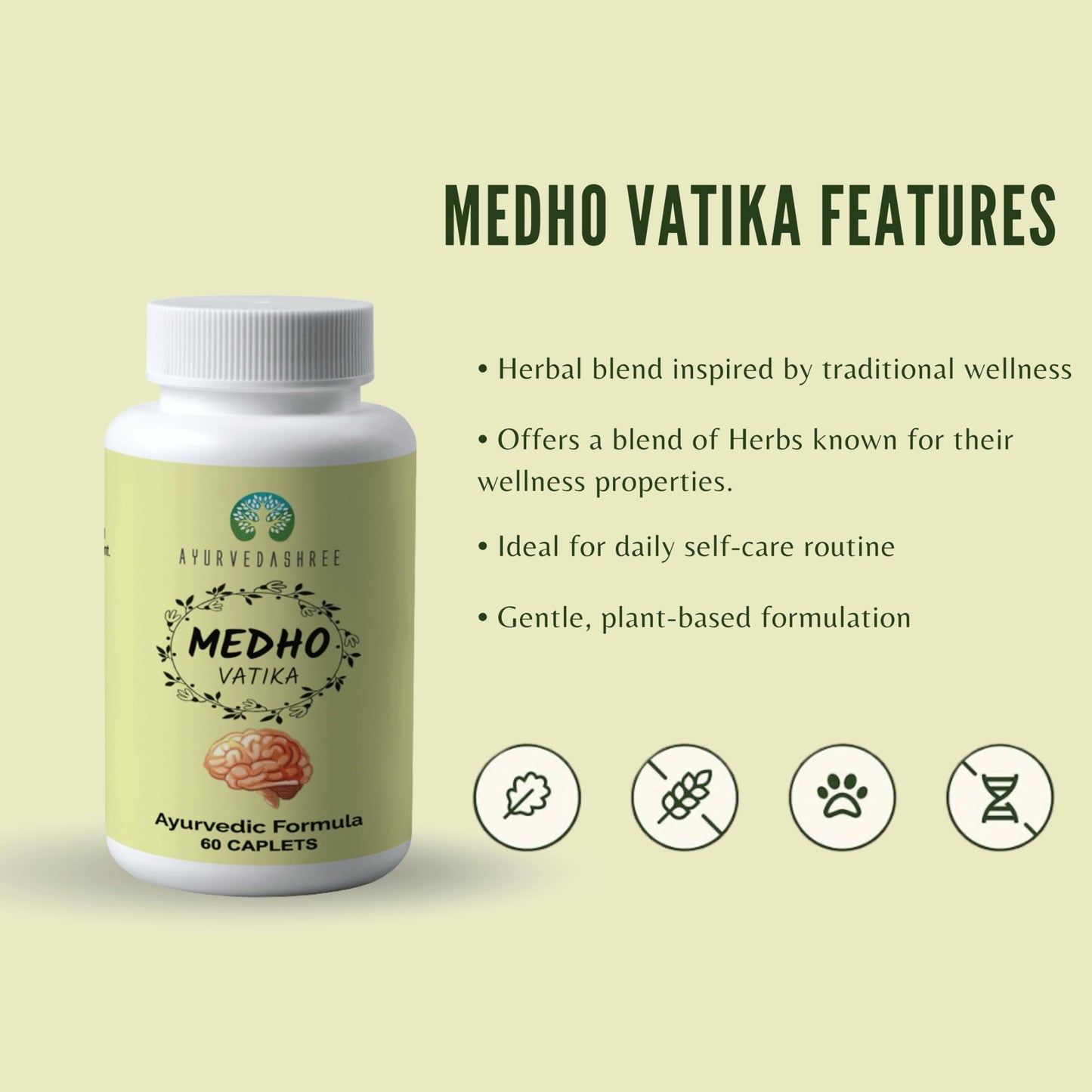 AYURVEDASHREE Medho Vatika Caplets 60