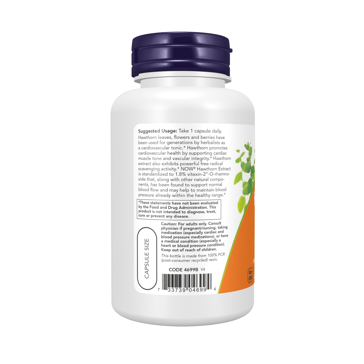 NOW Foods Hawthorn Extract 600 mg Extra Strength Cardiovascular Support Capsule, 90 Veg Capsules