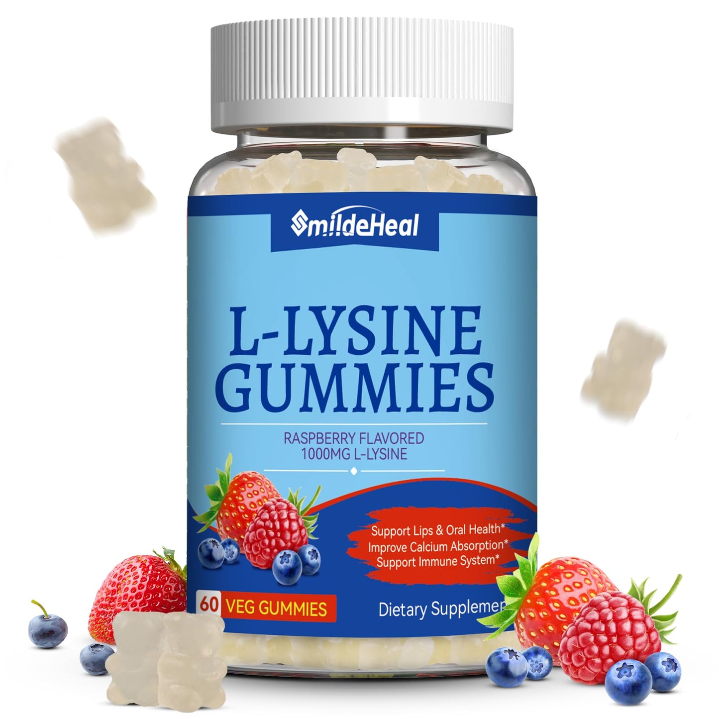 SmildeHeal L-Lysine 1000mg Gummies, 60 Count