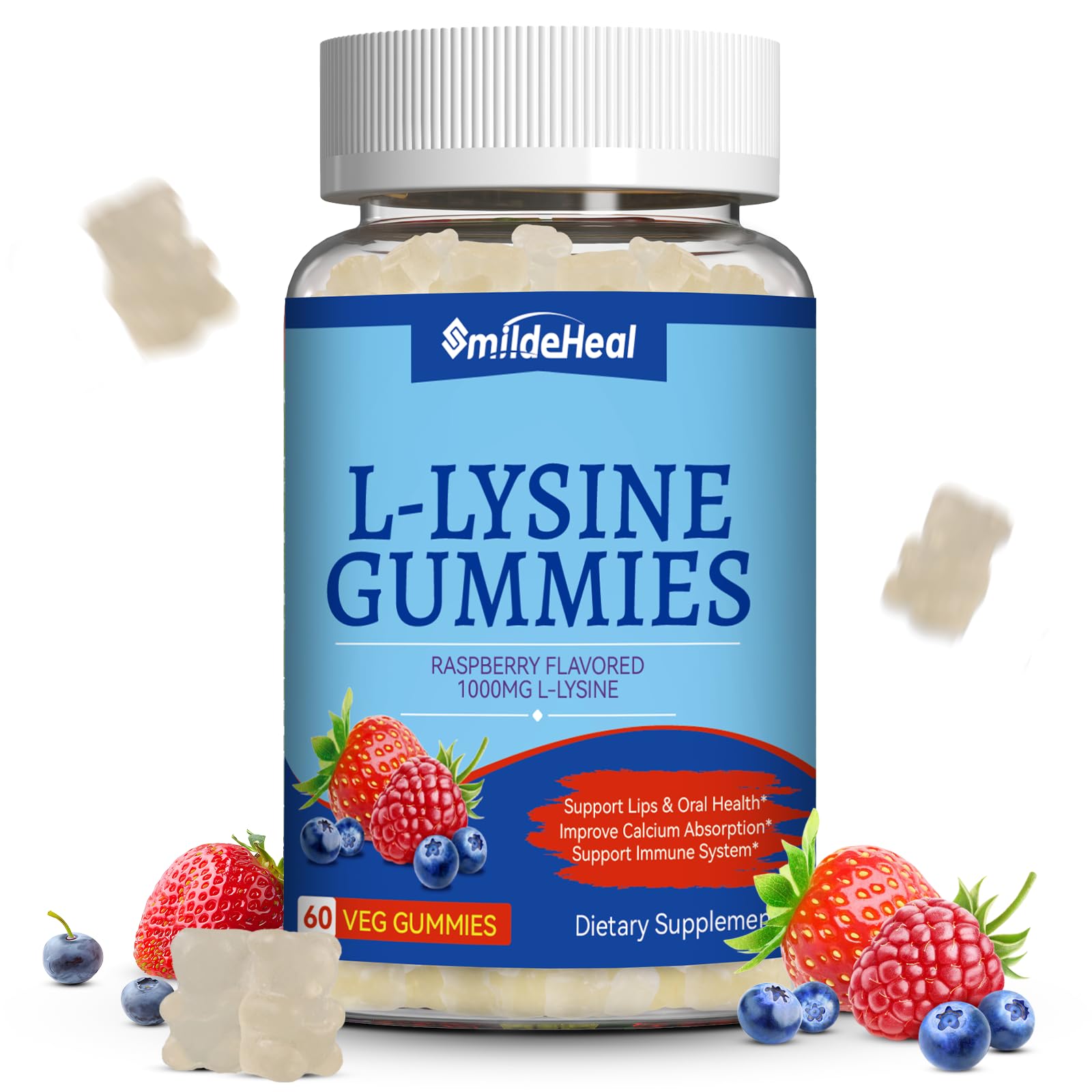 SmildeHeal L-Lysine 1000mg Gummies, 60 Count