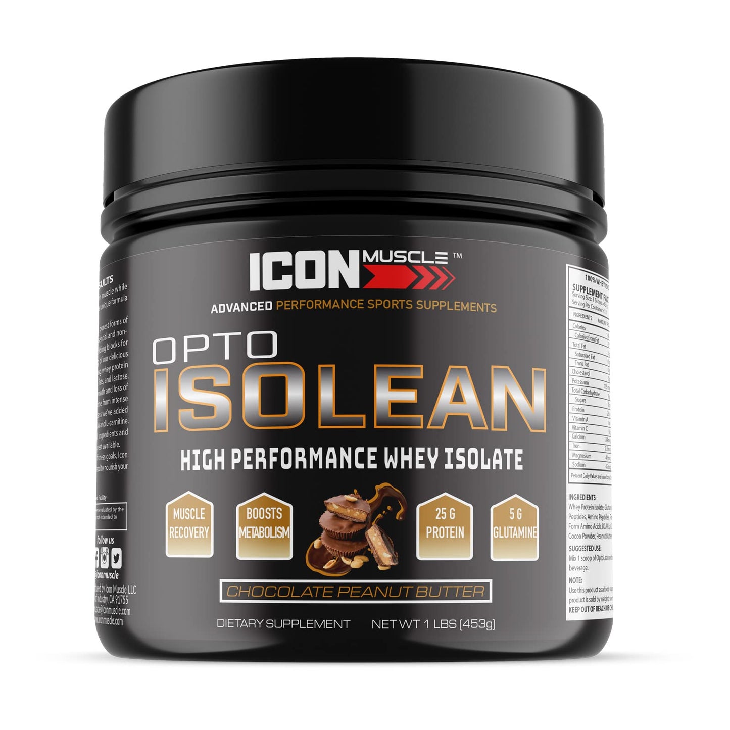 Icon Muscle Isolean Whey Protein Isolate Powder, 16 Servings, 1 Pound