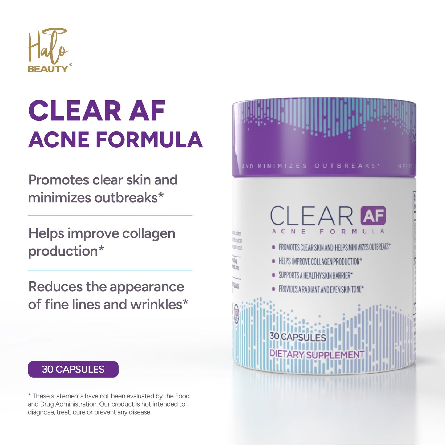 Clear AF Clear Skin Supplement Capsules 30 Count