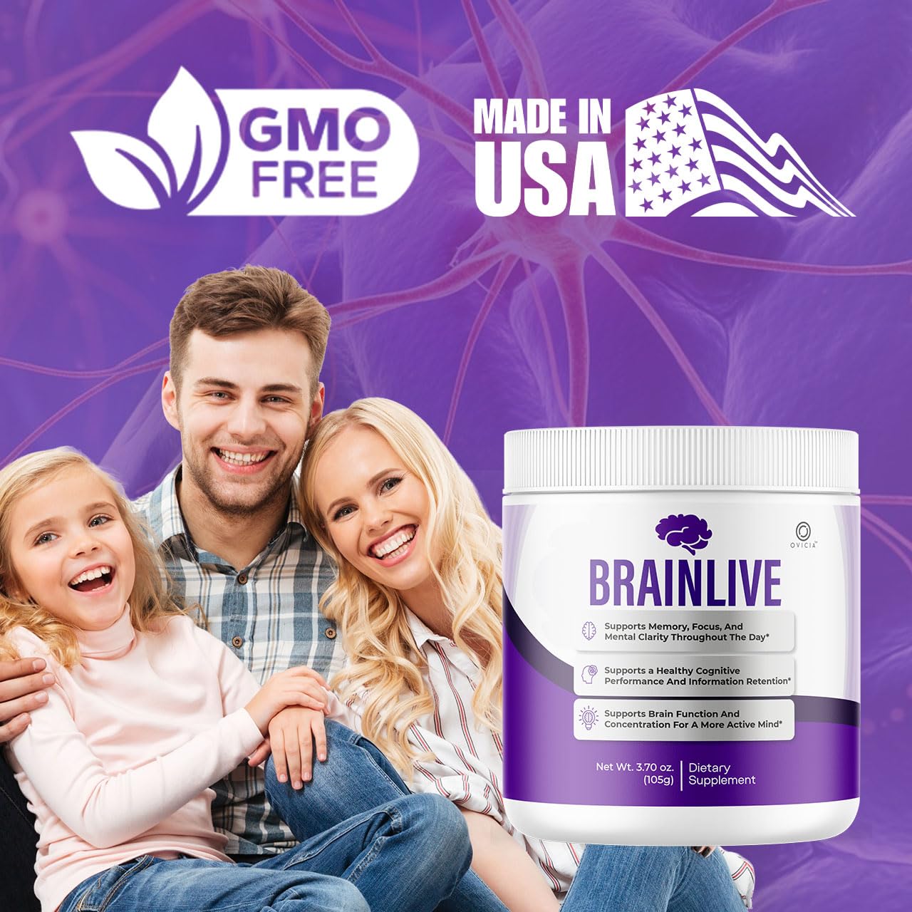 OVICIA Brainlive Powder 3.7 Ounce