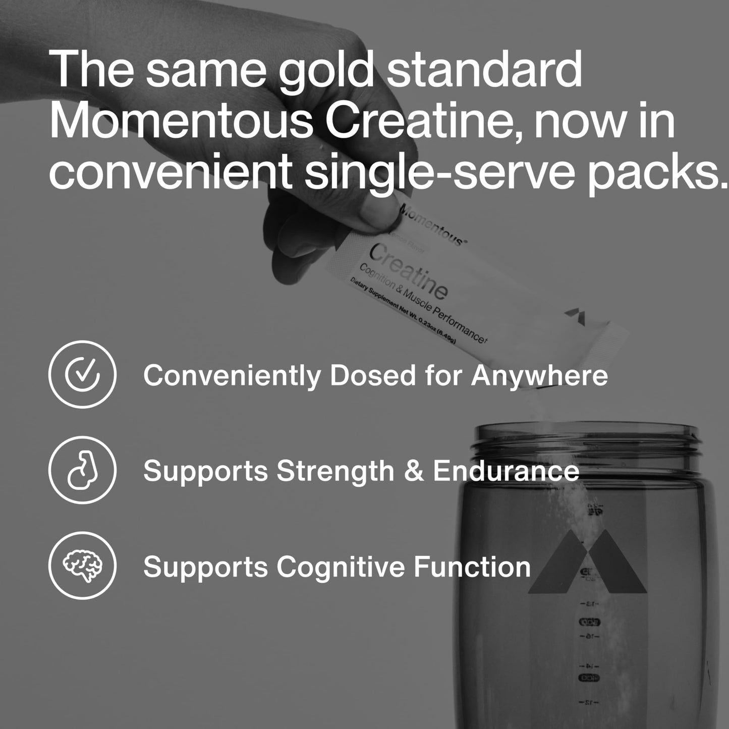 Momentous Creatine Monohydrate Powder, 5g per Serving, 15 Servings