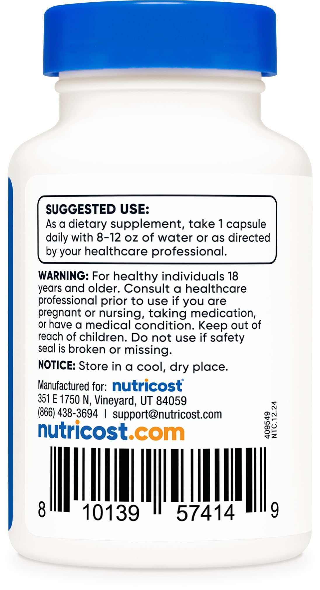 Nutricost N-Acetyl L-Cysteine (NAC) 600mg Capsules, 30 Count