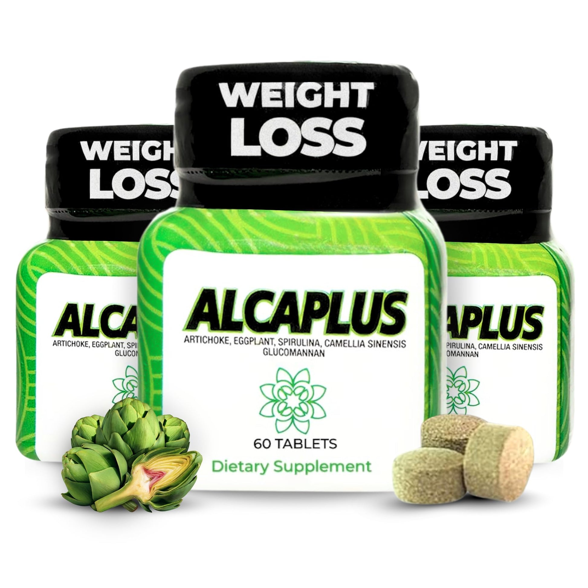 ALCAPLUS Original Natural Weight Loss Pills for Detoxifying and Controlling Appetite Caplets, 3