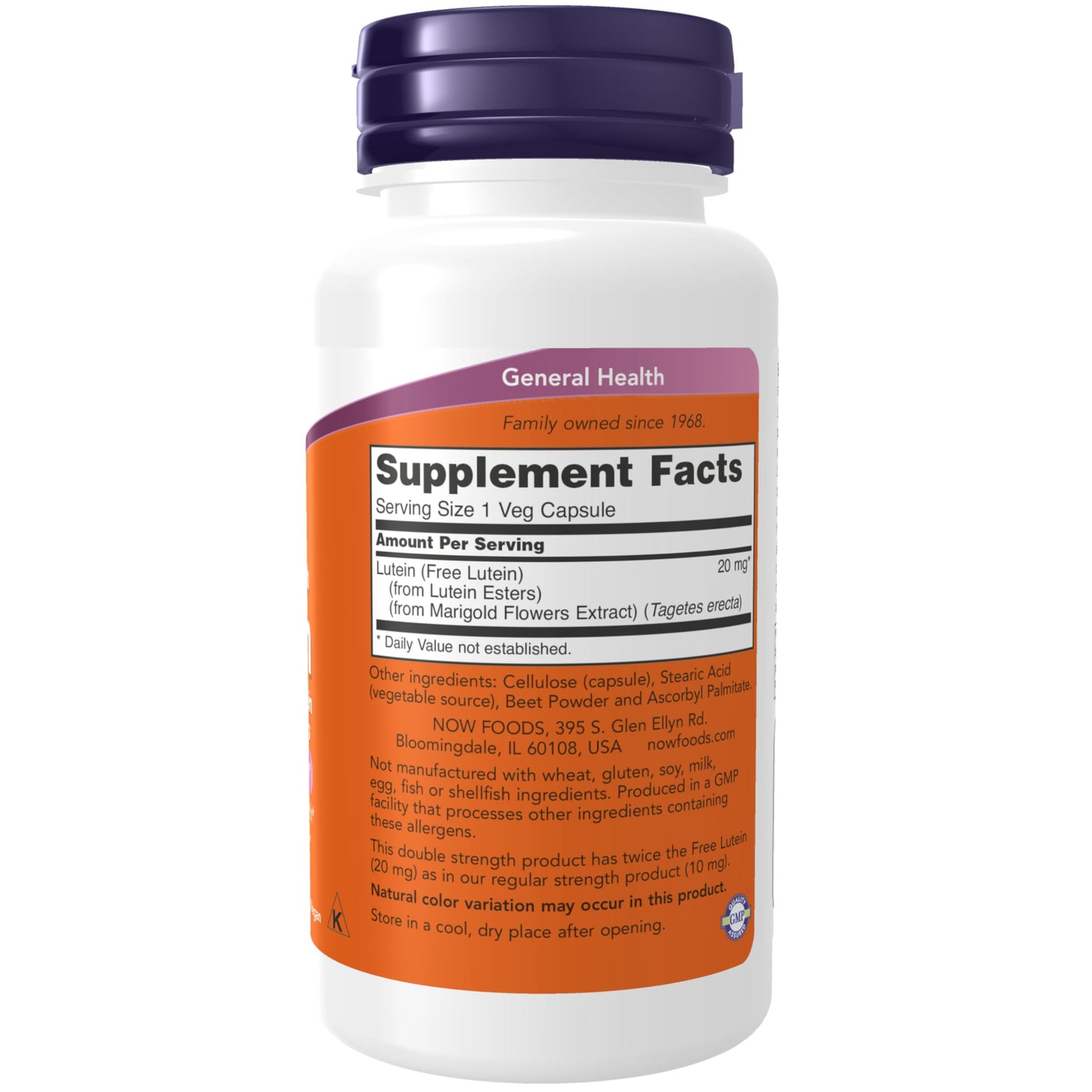 NOW Foods Lutein 20 mg with 20 mg of Free Lutein from Lutein Esters Veg Capsules, 90 Count