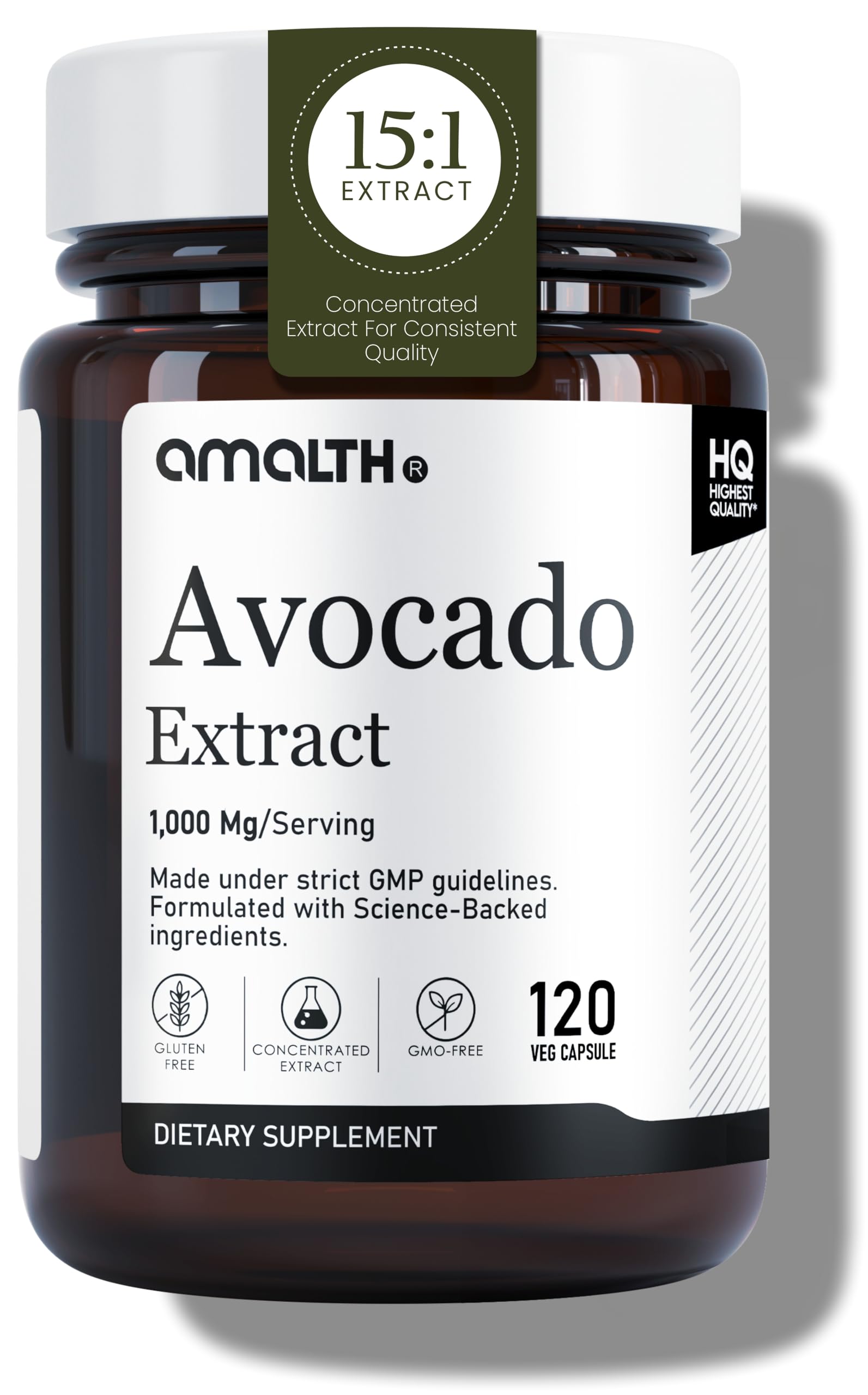 AMALTH Avocado ASU Fruit Extract 15:1 1000mg Capsule, 1 Count