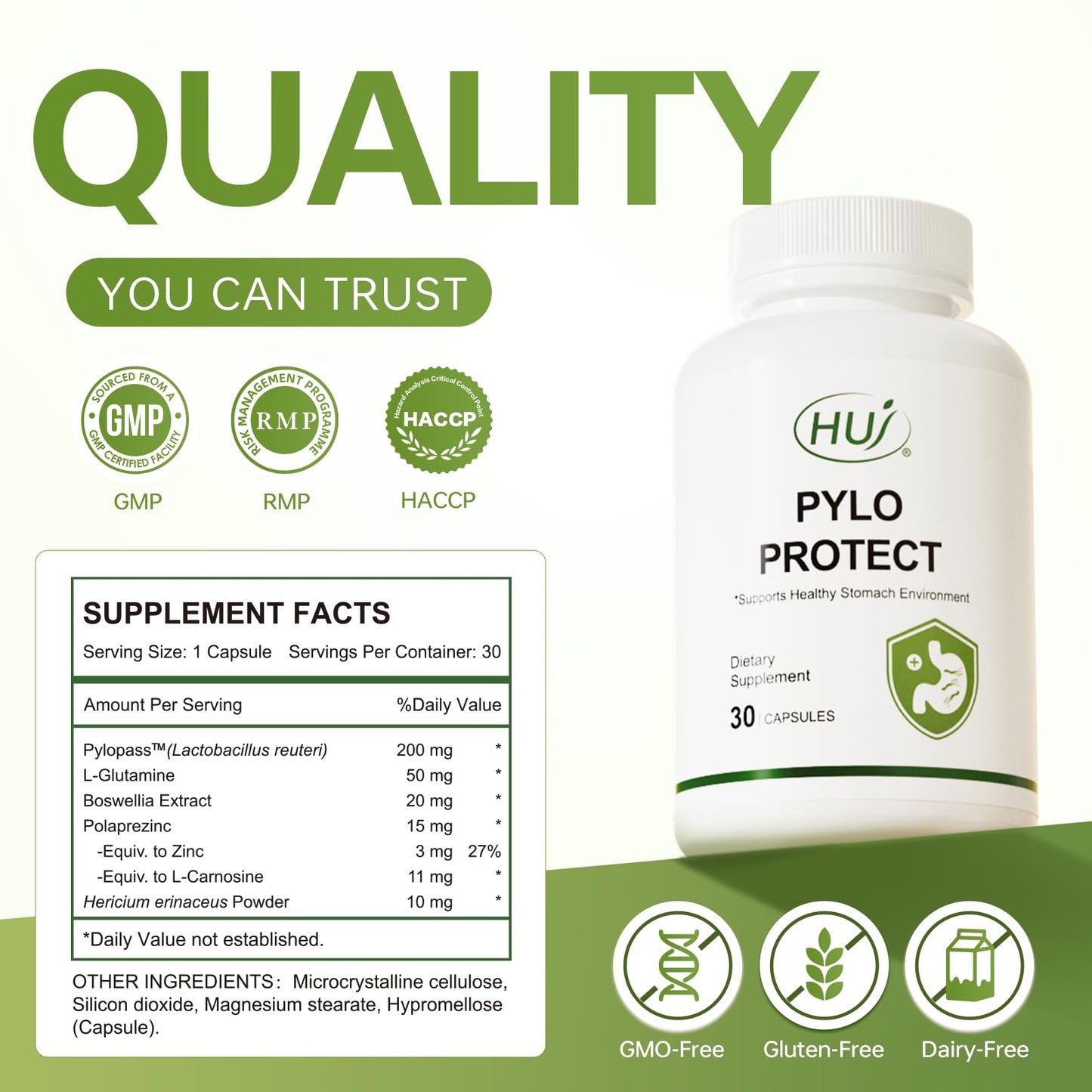 HUJ Pylo Protect Lactobacillus Reuteri Supplement Capsule, 30 Capsules