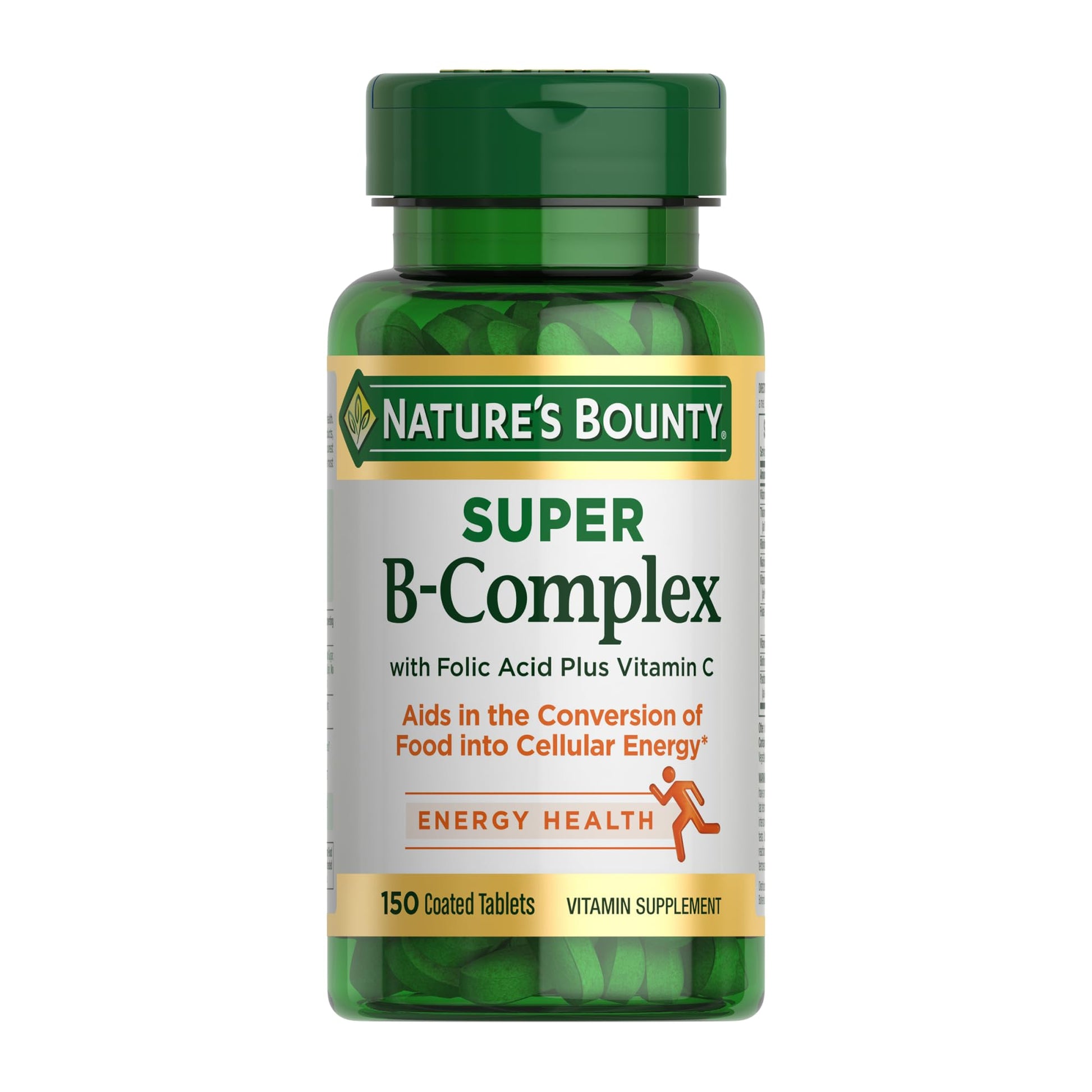 Nature's Bounty Super B Complex Vitamins with Vitamin C & Folic Acid, Vitamins for Immune & Cellular Energy Support, 600 Tablets