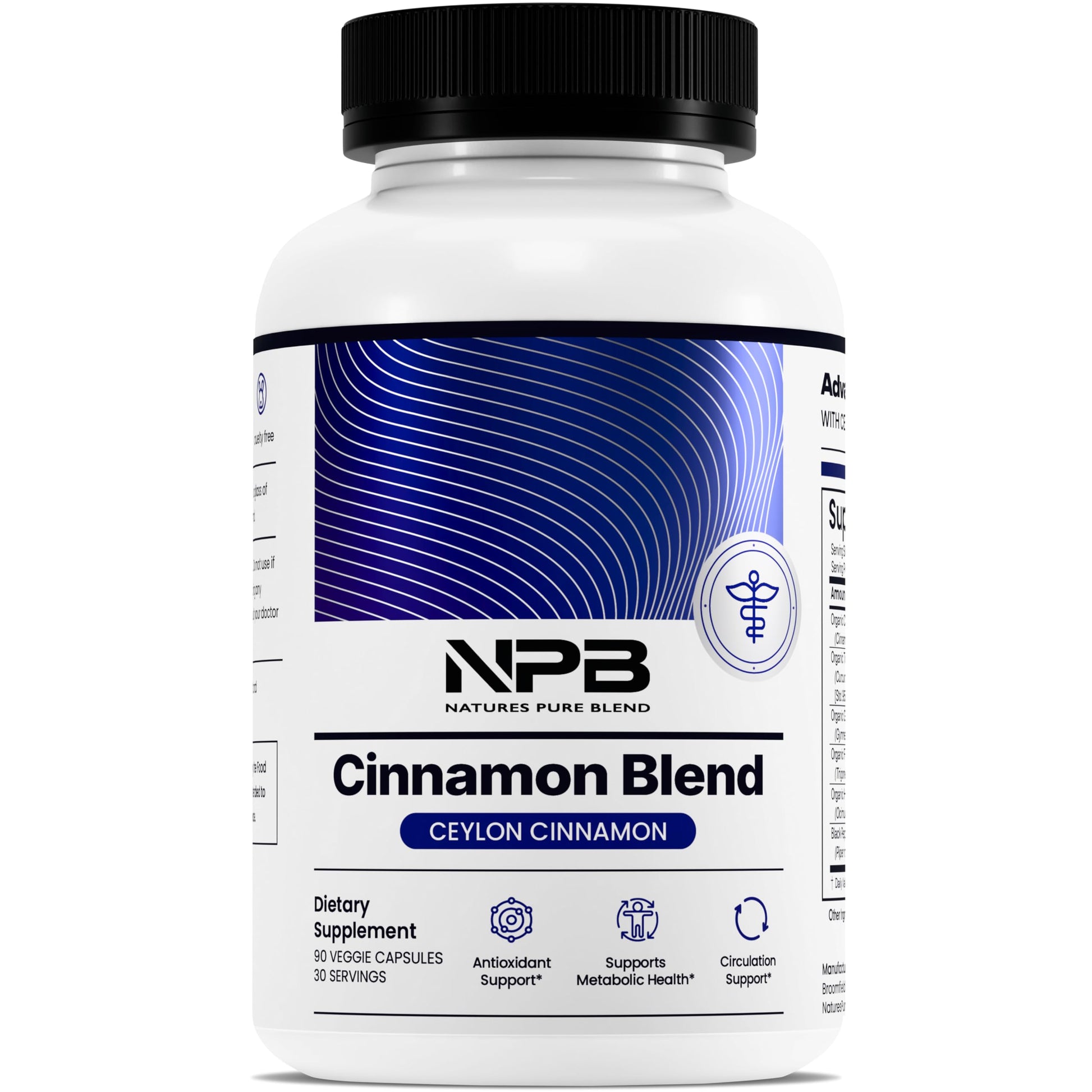 Nature's Pure Blend Ceylon Cinnamon Capsules with Turmeric Curcumin, 90 Capsules