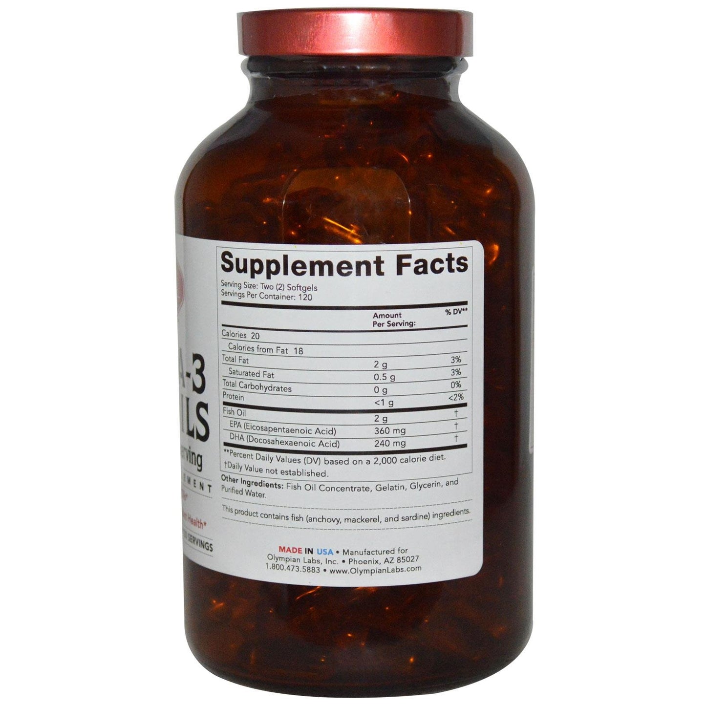 Olympian Labs Omega-3 Fish Oils Softgels 240