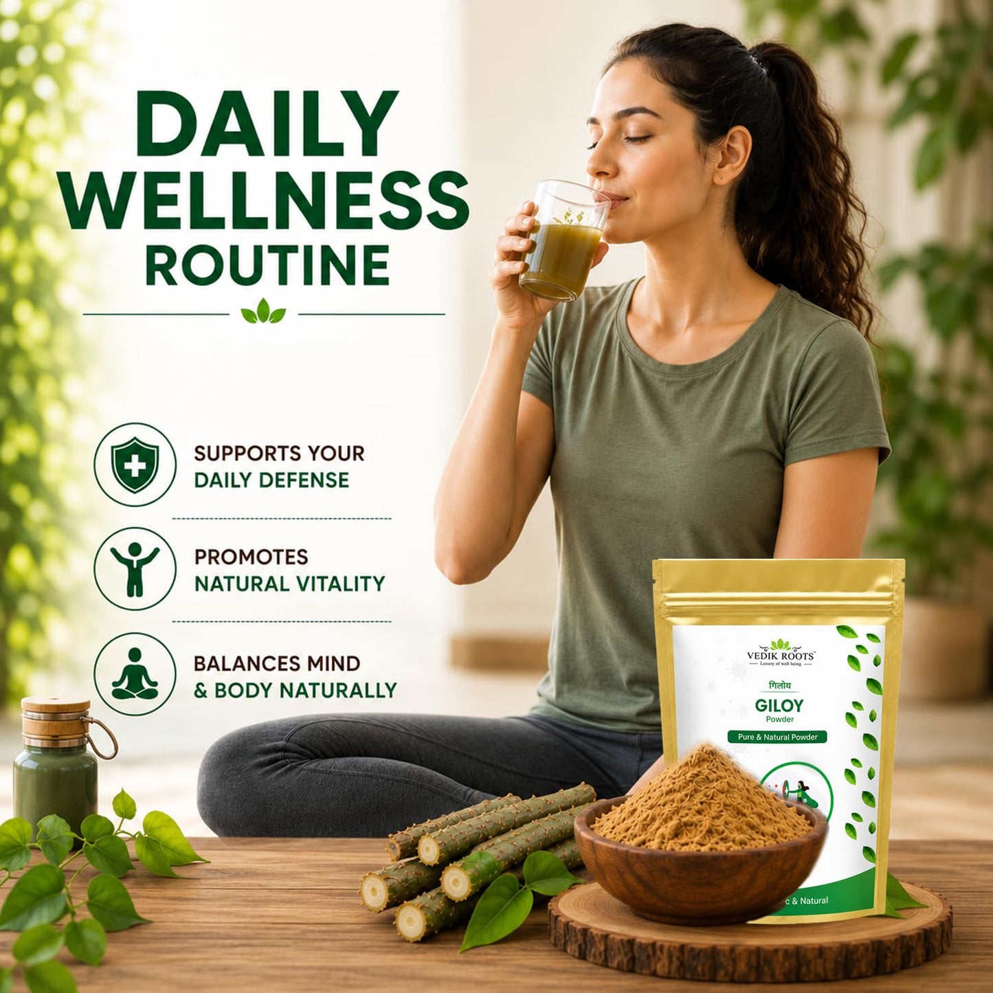 VEDIKROOTS Giloy Powder 3.52 Ounces
