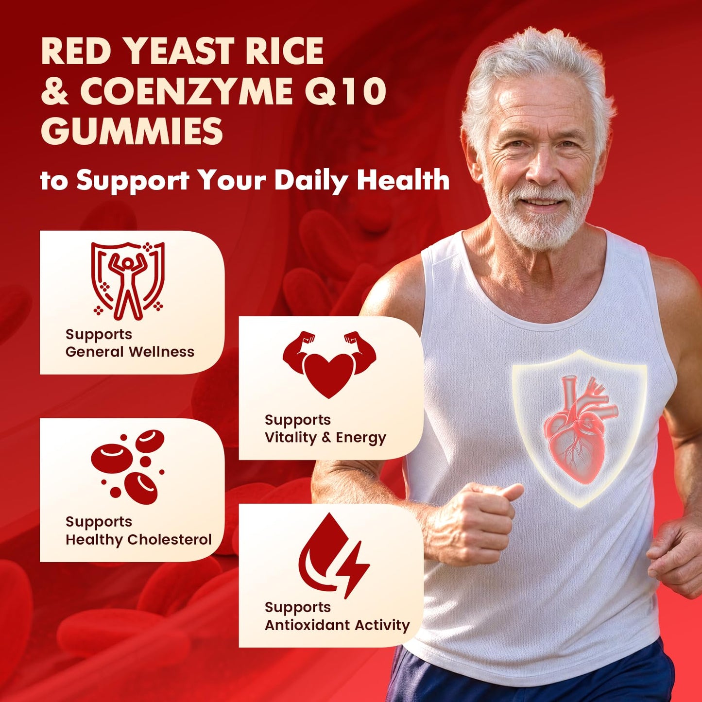 Saajoor Red Yeast Rice with CoQ10 Gummies, 60 Gummies