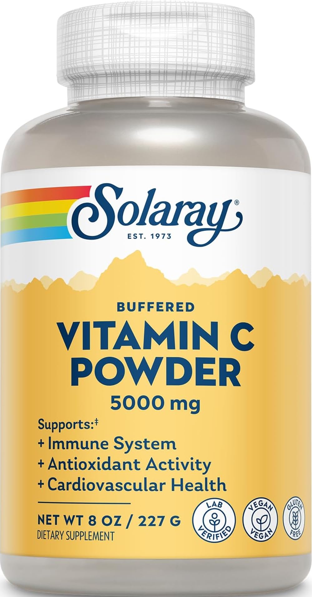 Solaray Vitamin C Powder 5000mg Buffered with 570mg Calcium 8 oz