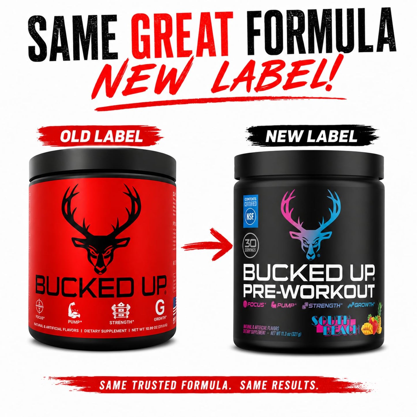 Bucked Up Pre Workout South Beach Powder, 12.5 oz