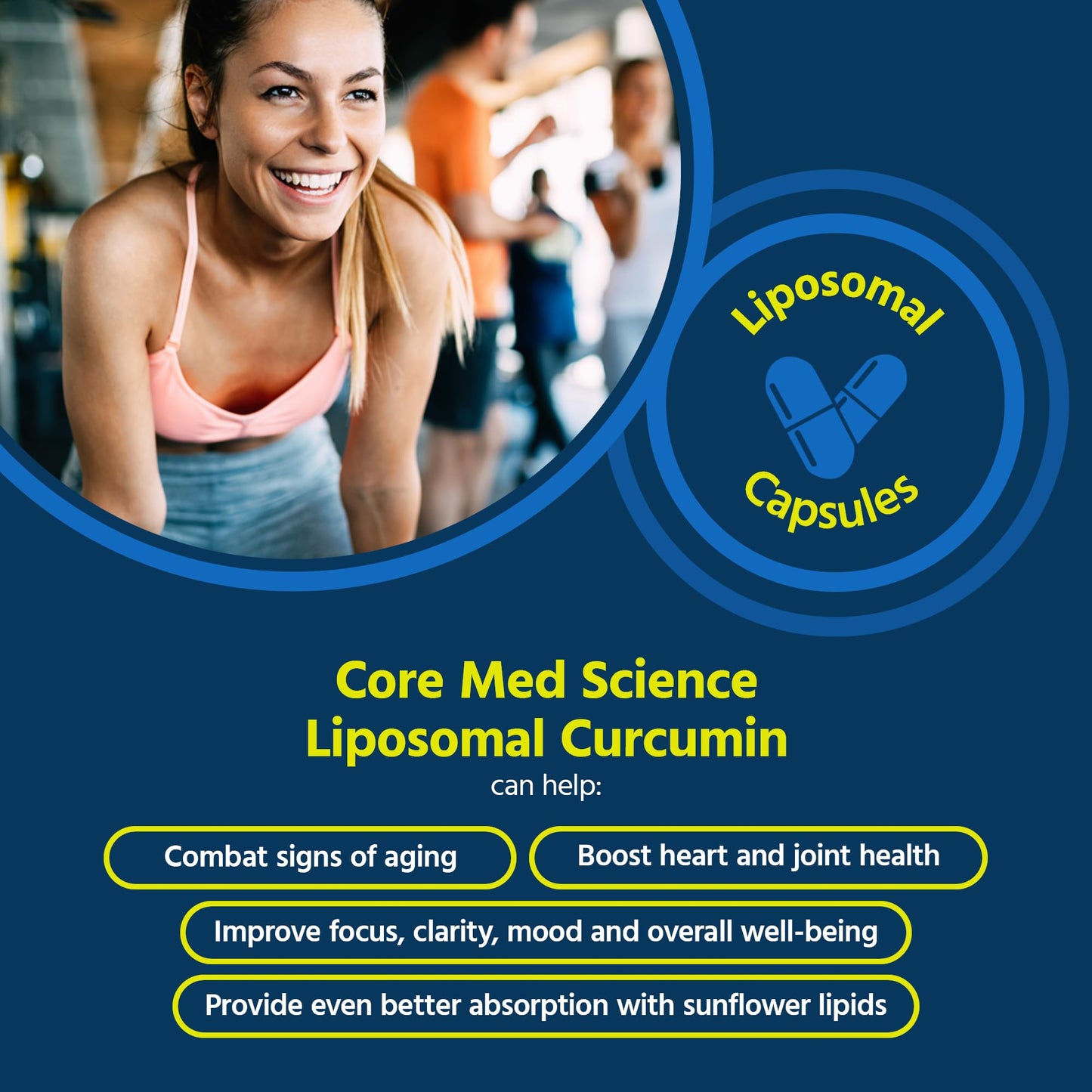 Core Med Science Liposomal Curcumin 500mg Capsule, 60 Count