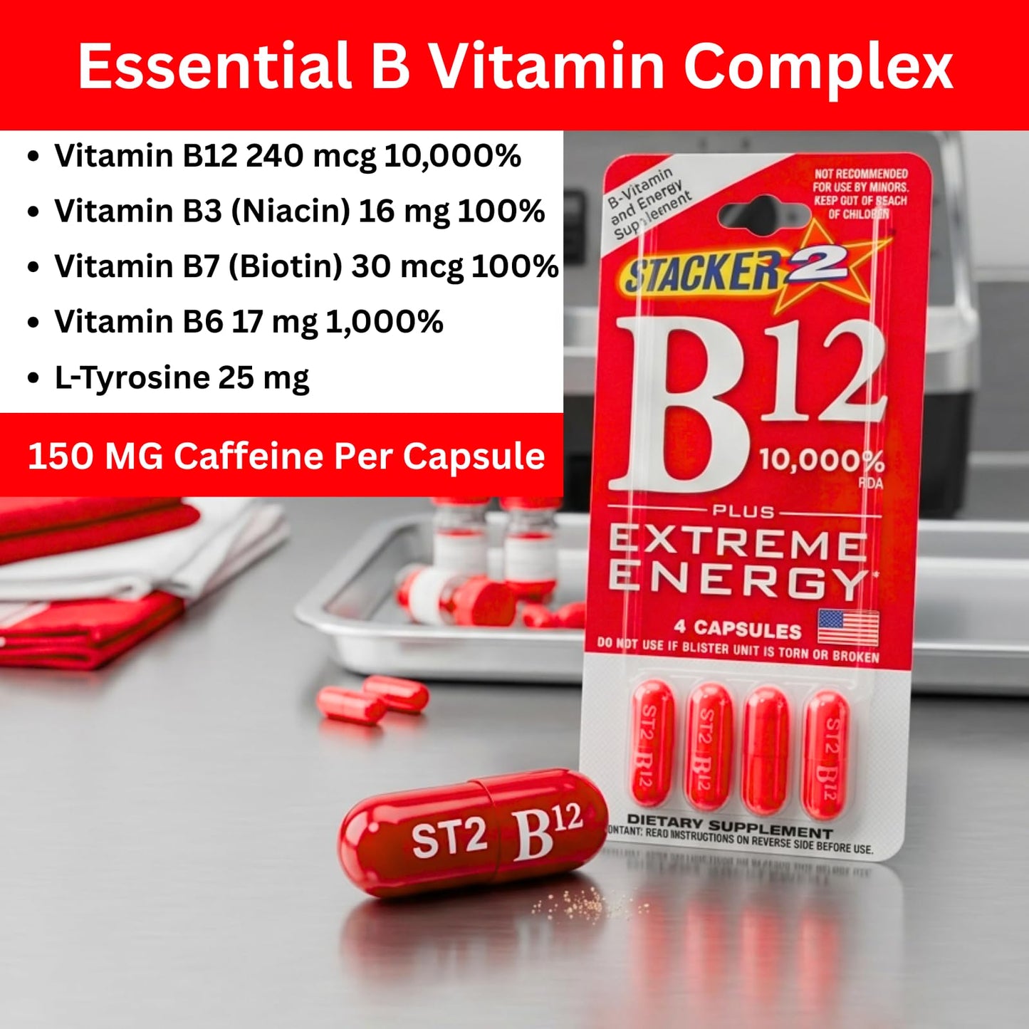Generic Stacker B12 Extreme Energy, 24 Capsules