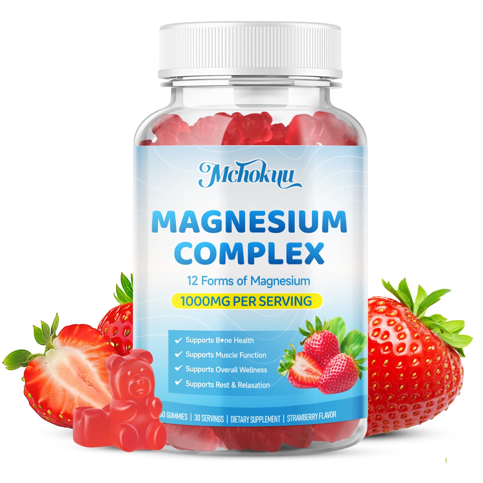 Mchokuu Magnesium Complex Gummies 1000mg, 60 Count