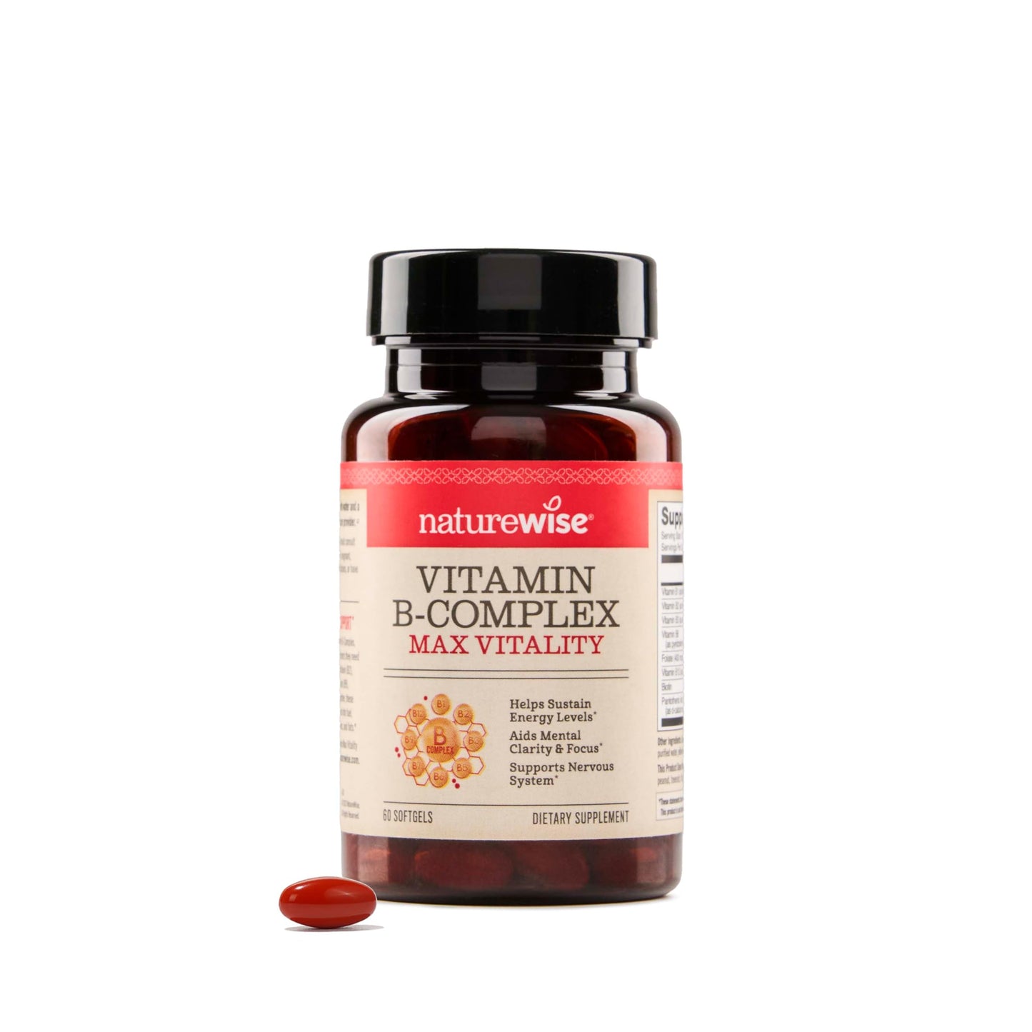 NatureWise Vitamin B Complex for Women and Men Softgels 60 Count