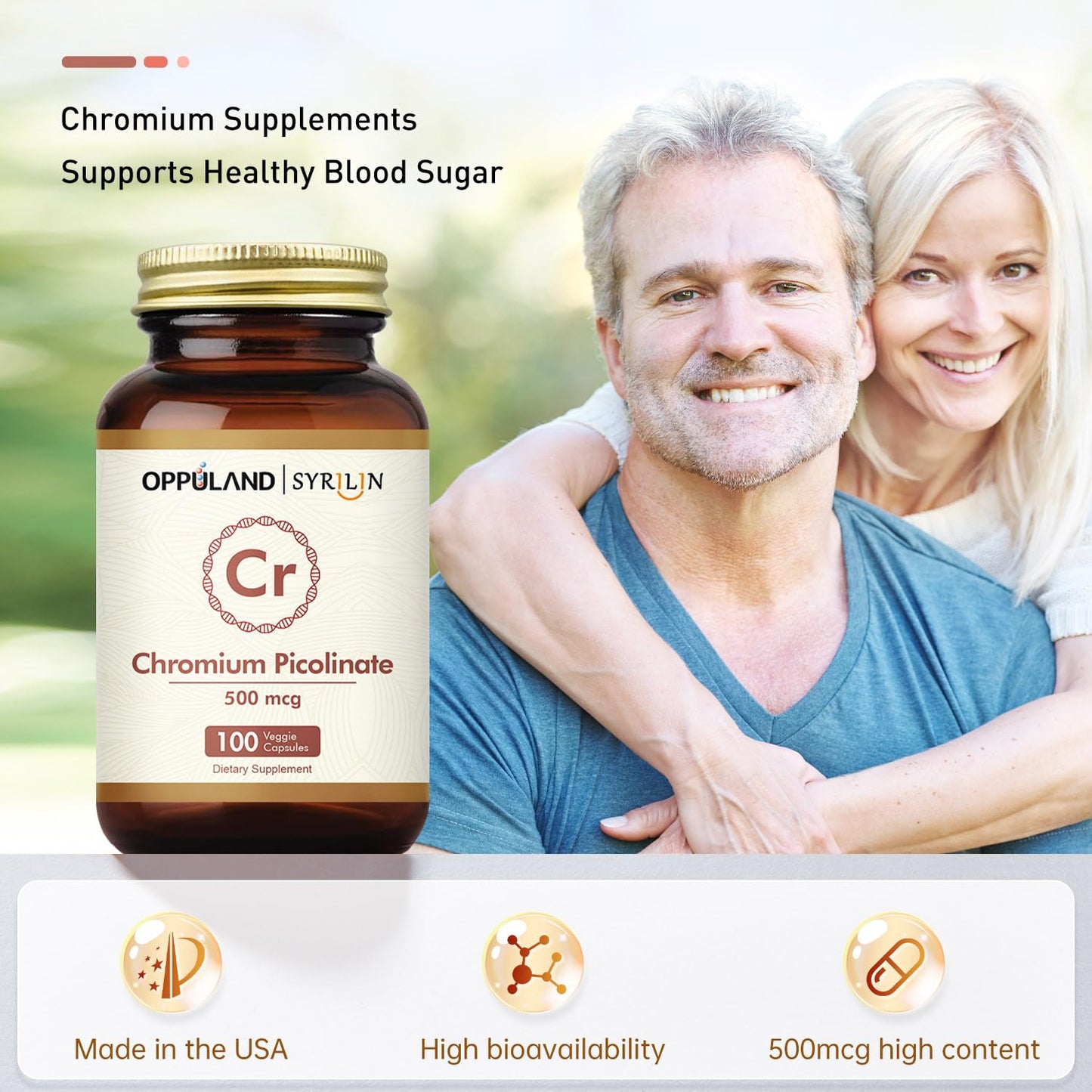 oppuland Chromium Picolinate 500 mcg Capsule, 100 Count