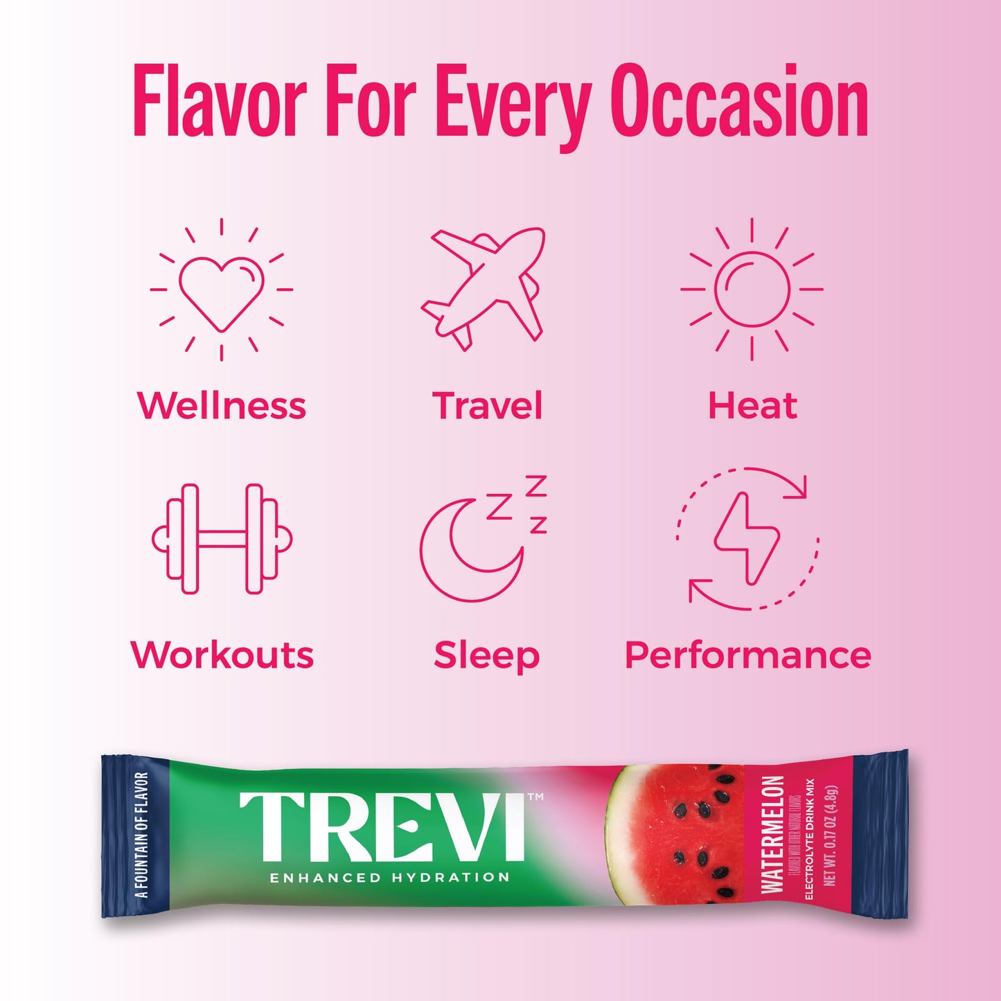 TREVI Electrolytes Powder Packets Watermelon, 28 Servings