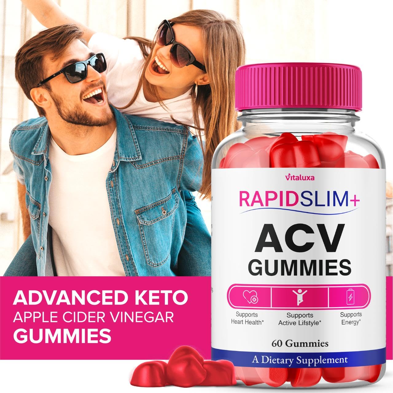 Vitaluxa Rapid Slim ACV Gummies, 120 Count