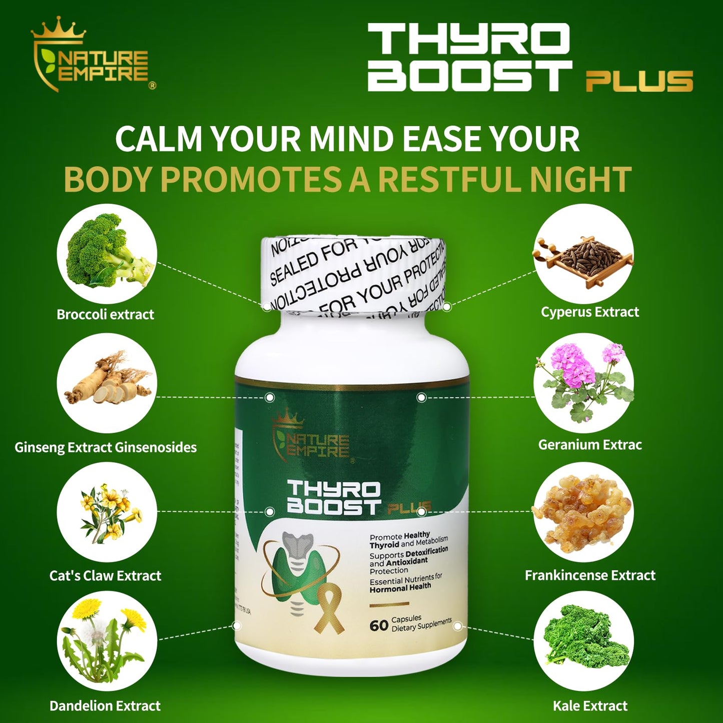 NATUREMPIRE Thyroid Support Supplement 19-in-1 Capsules, 60 Capsules