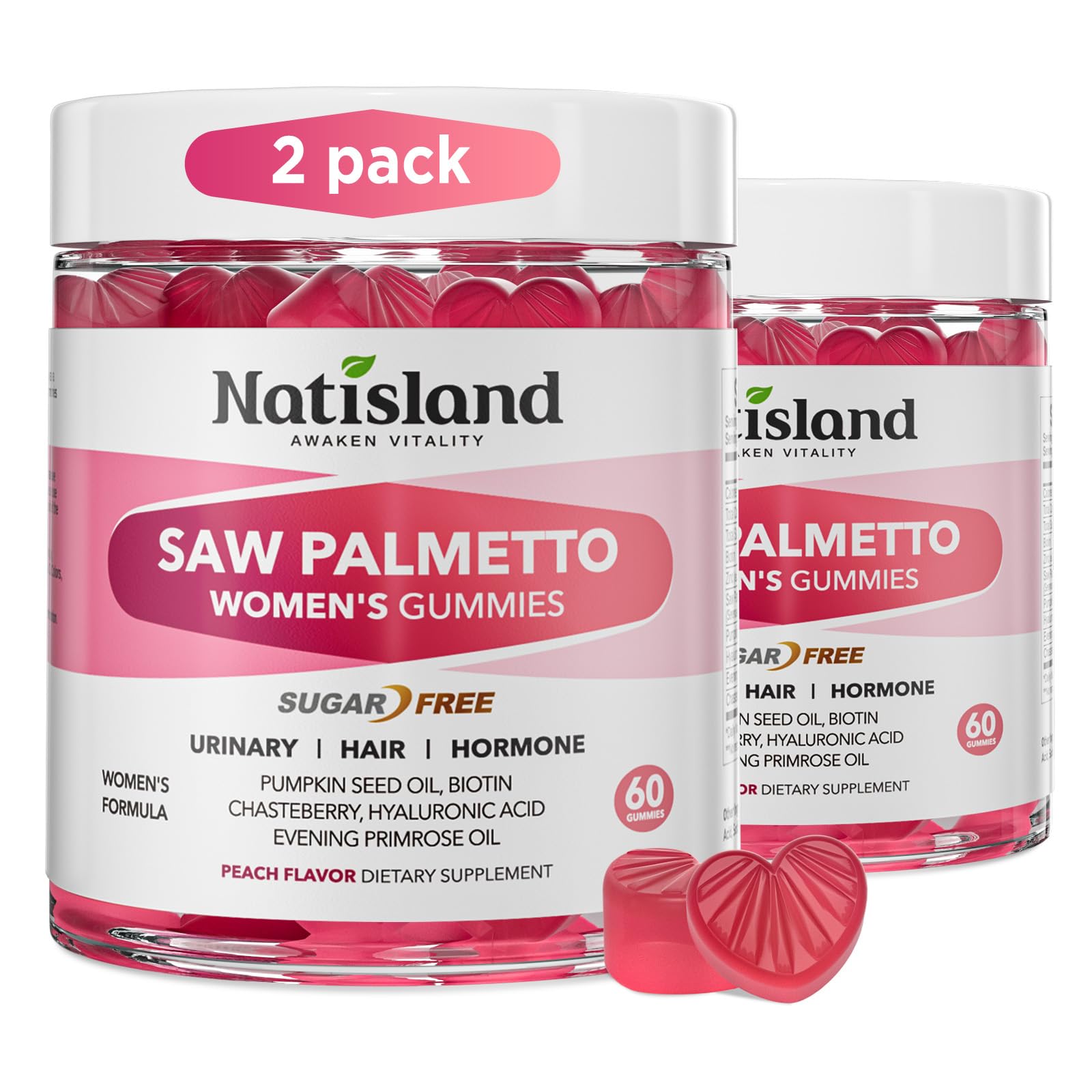 NATISLAND Saw Palmetto for Women Gummies 120 Gummies
