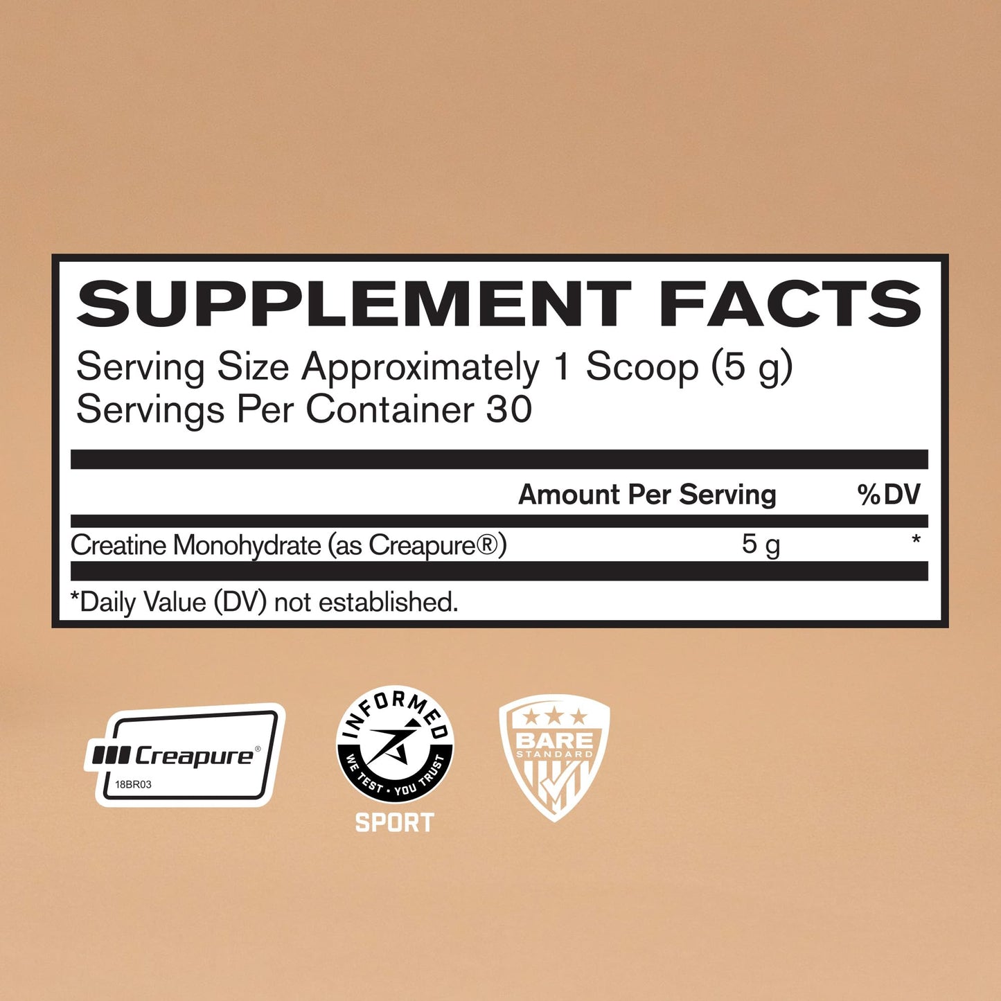 BARE PERFORMANCE NUTRITION BPN Pure Creatine Monohydrate Powder by Creapure, 30 Servings