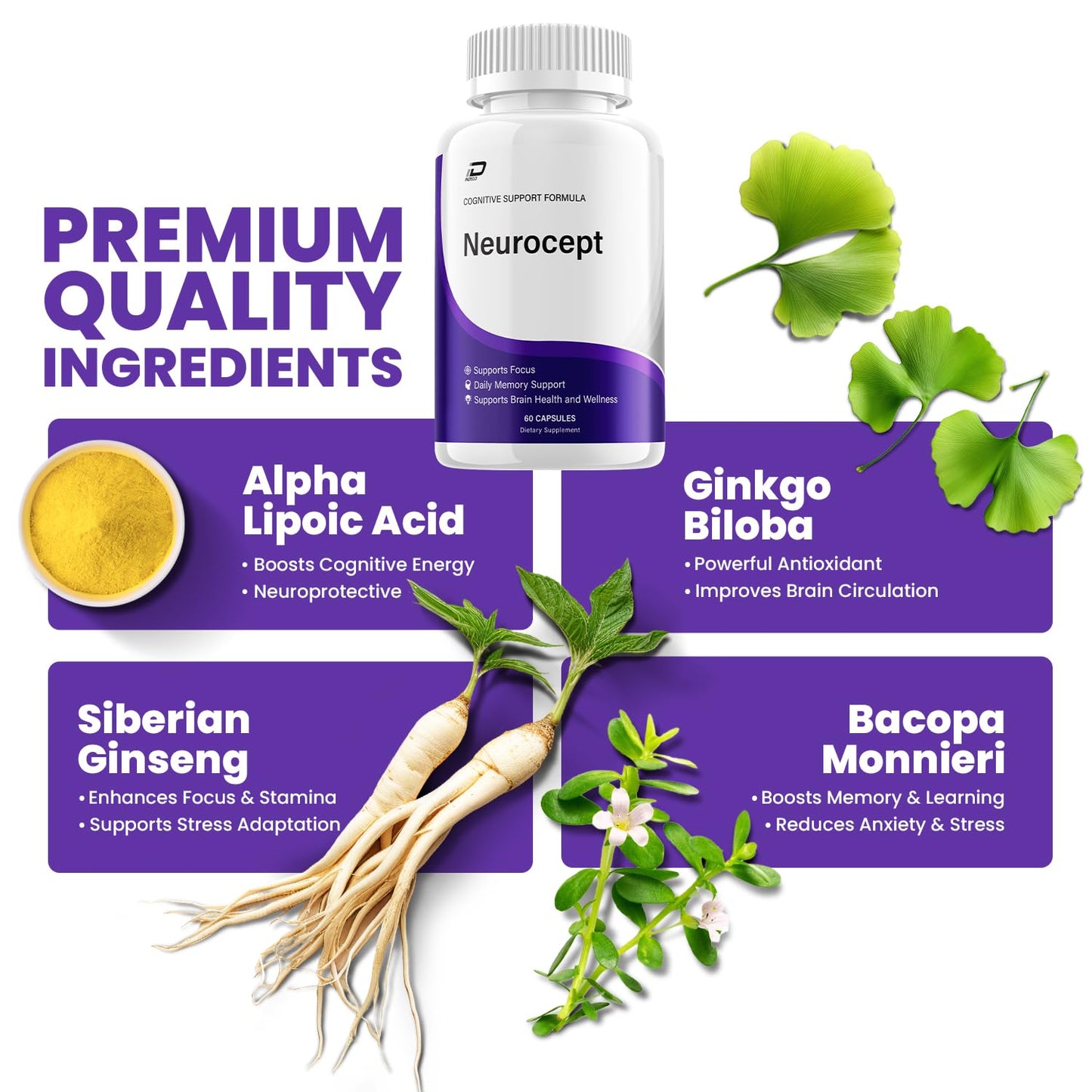Indelo Neurocept Supplement Capsules 60 Count