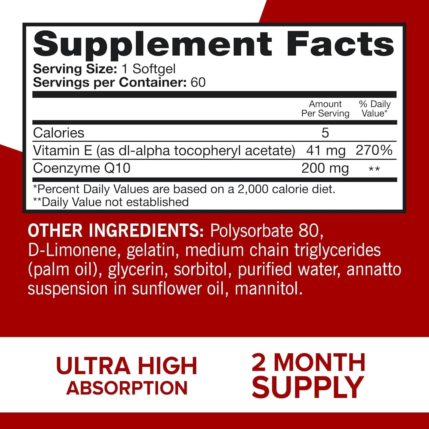 Qunol Ultra CoQ10 200mg Softgels, 60 Count