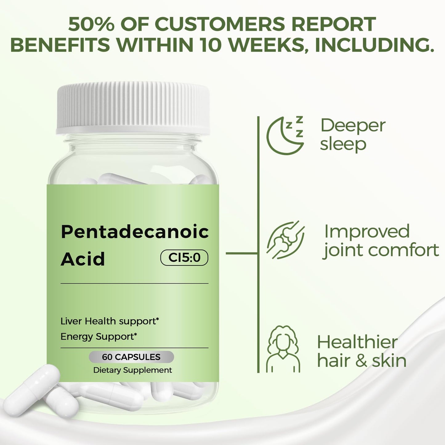 Engtozl Pentadecanoic Acid, C15:0 Supplement Capsule 60 Count