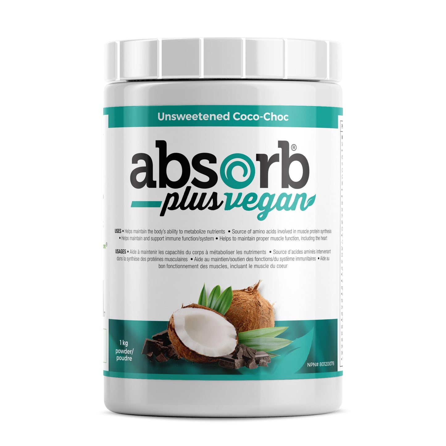 Absorb Plus Vegan Isolate Protein Powder, Rice Protein, 2.2 lbs