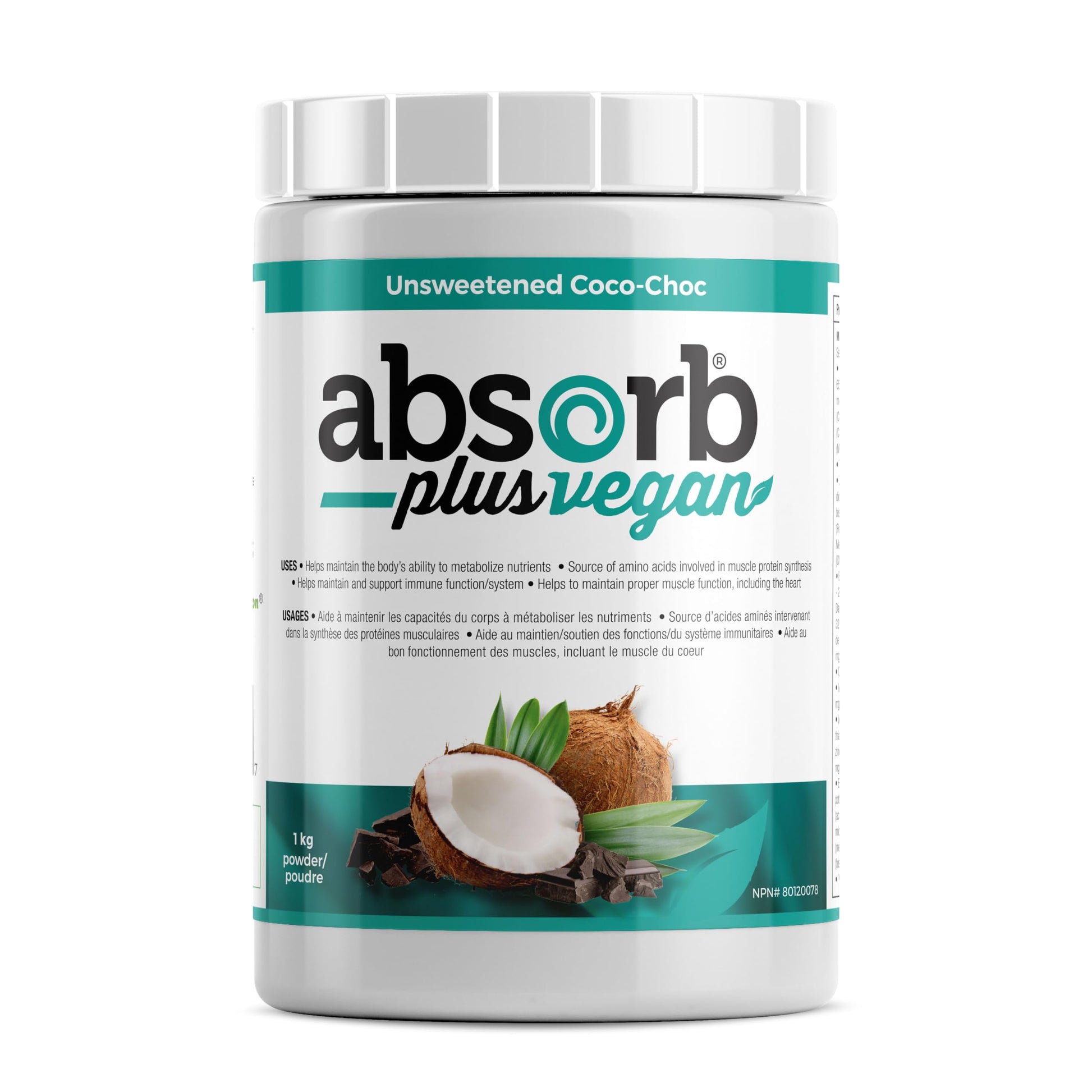 Absorb Plus Vegan Isolate Protein Powder, Rice Protein, 2.2 lbs