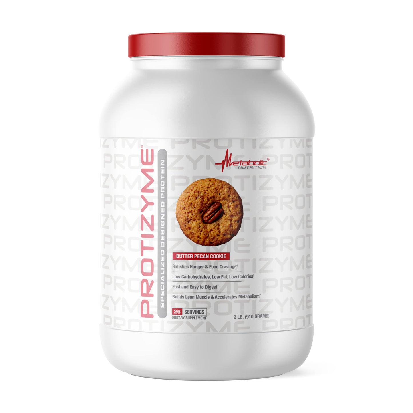 Metabolic Nutrition Protizyme 100% Whey Protein Powder Butter Pecan Cookie 32 oz