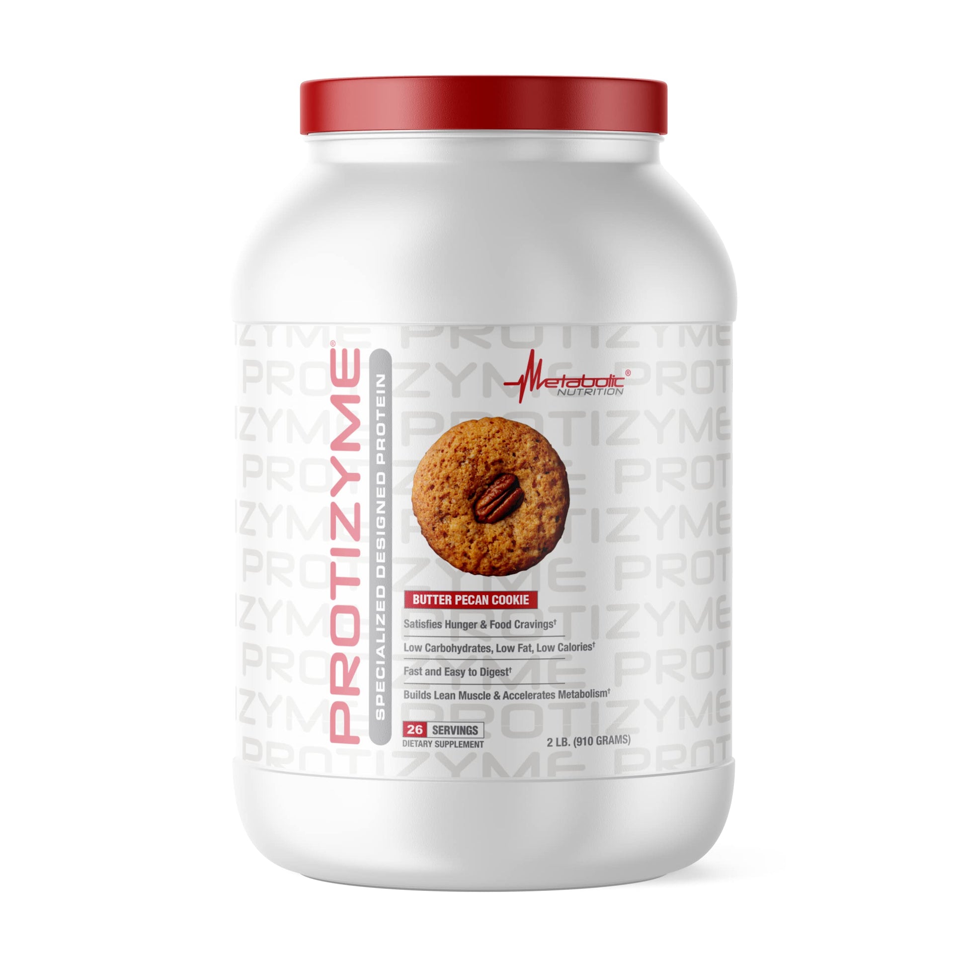 Metabolic Nutrition Protizyme 100% Whey Protein Powder Butter Pecan Cookie 32 oz