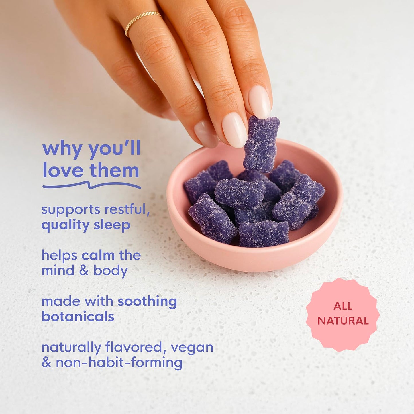 Thanks! Naturals Lavender Dream Night Gummies, Botanical Blend with Melatonin, L-Theanine & Magnesium, Soft Fruity Chews for Evening Unwind, 1.47 oz