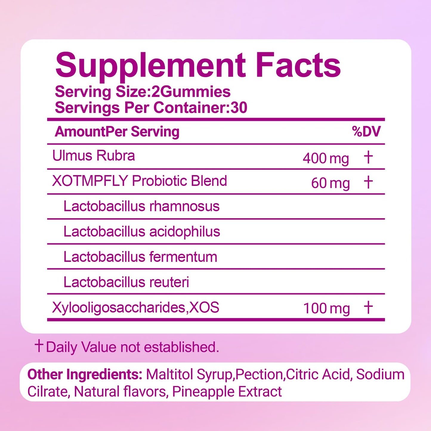 XOTMPFLY Her Juicy Feminine Probiotics Gummies 60 Count