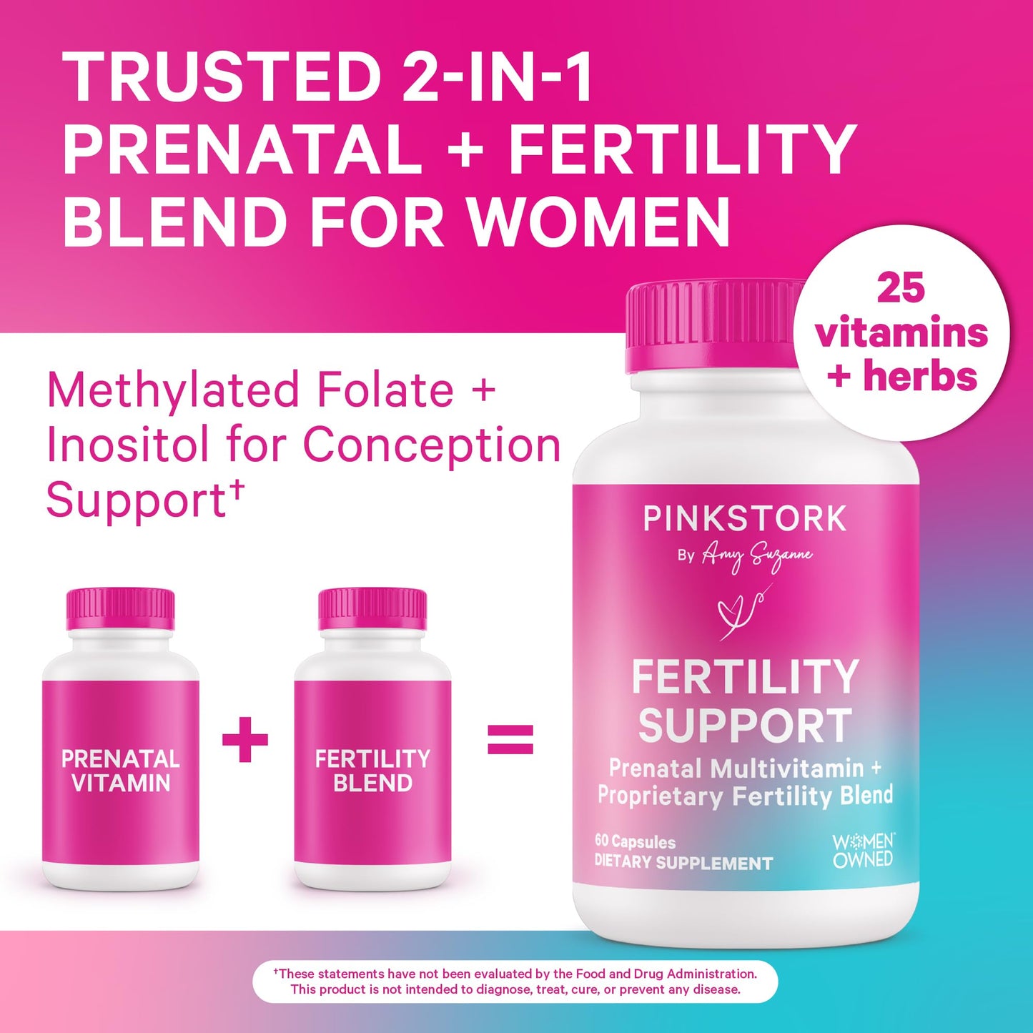 Pink Stork His + Hers Fertility Bundle Capsules, 120 Count