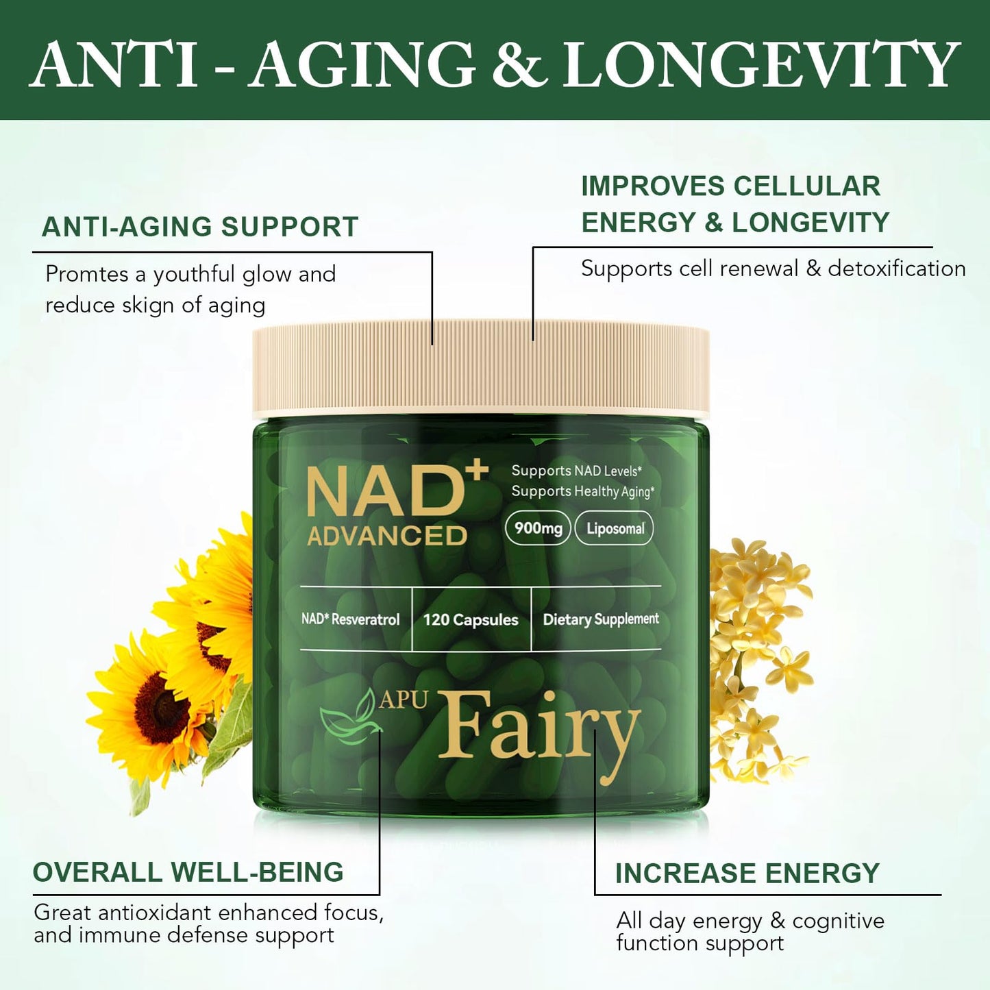 APU.FAIRY NAD Supplement 120 Capsules