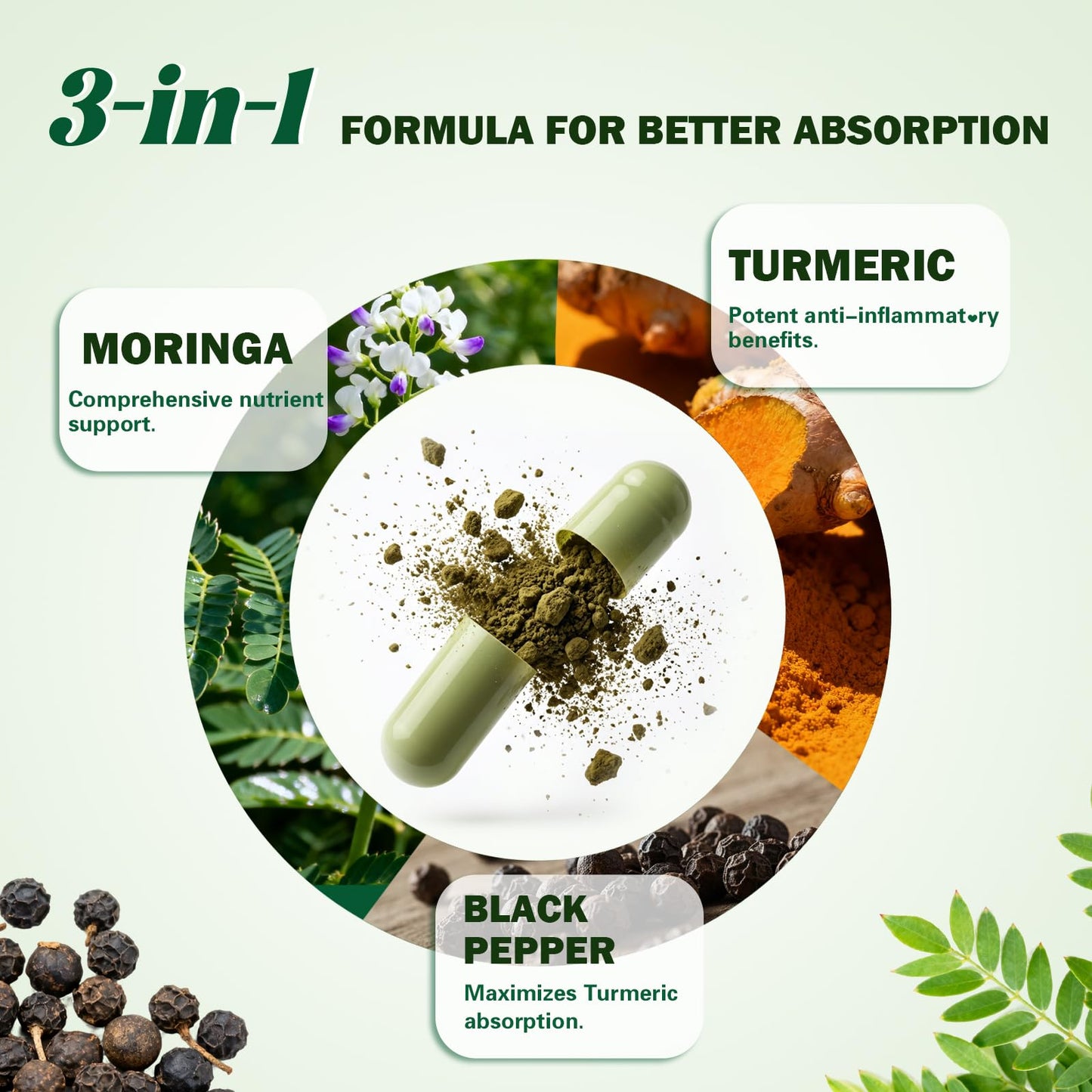 Novafun Organic Moringa Capsules 1000mg, 60 Capsules