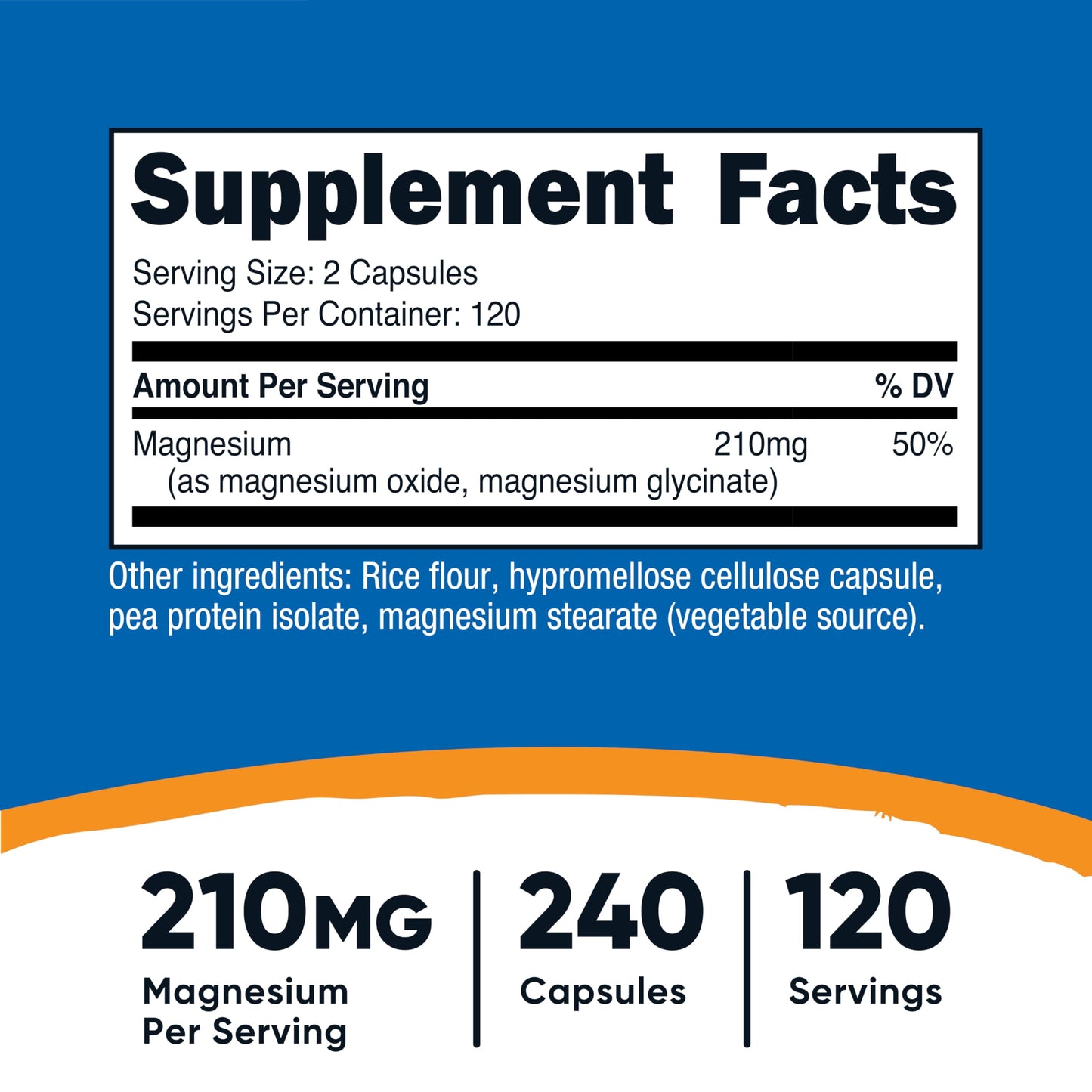 Nutricost Magnesium+ Regular Strength Capsules 240 Count